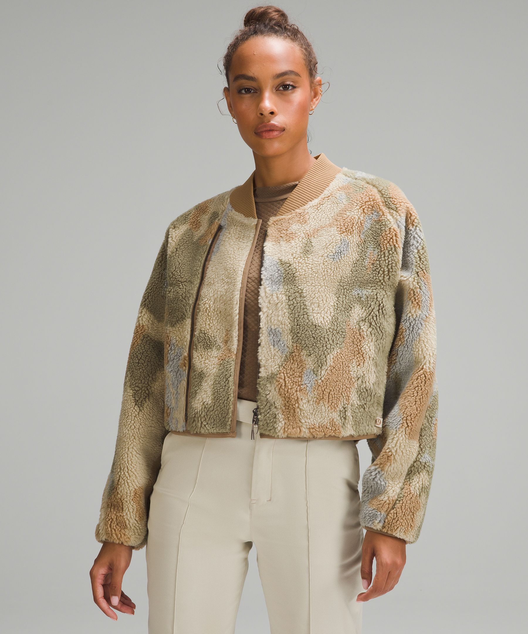 Lululemon Textured Fleece Long Collared Jacket | ModeSens
