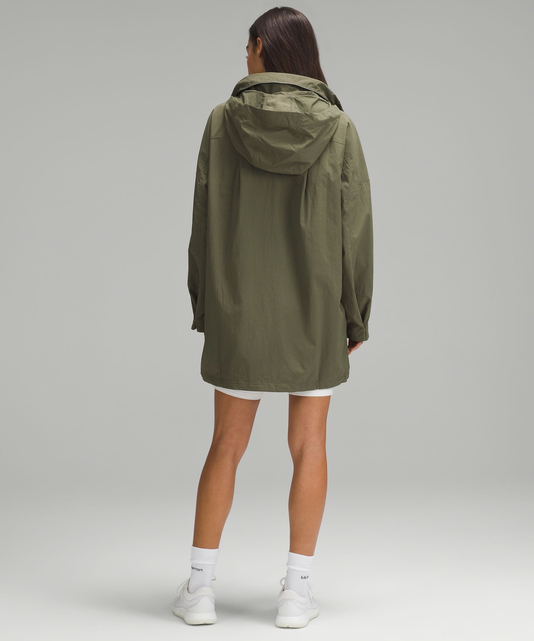 Green hooded utility jacket hotsell