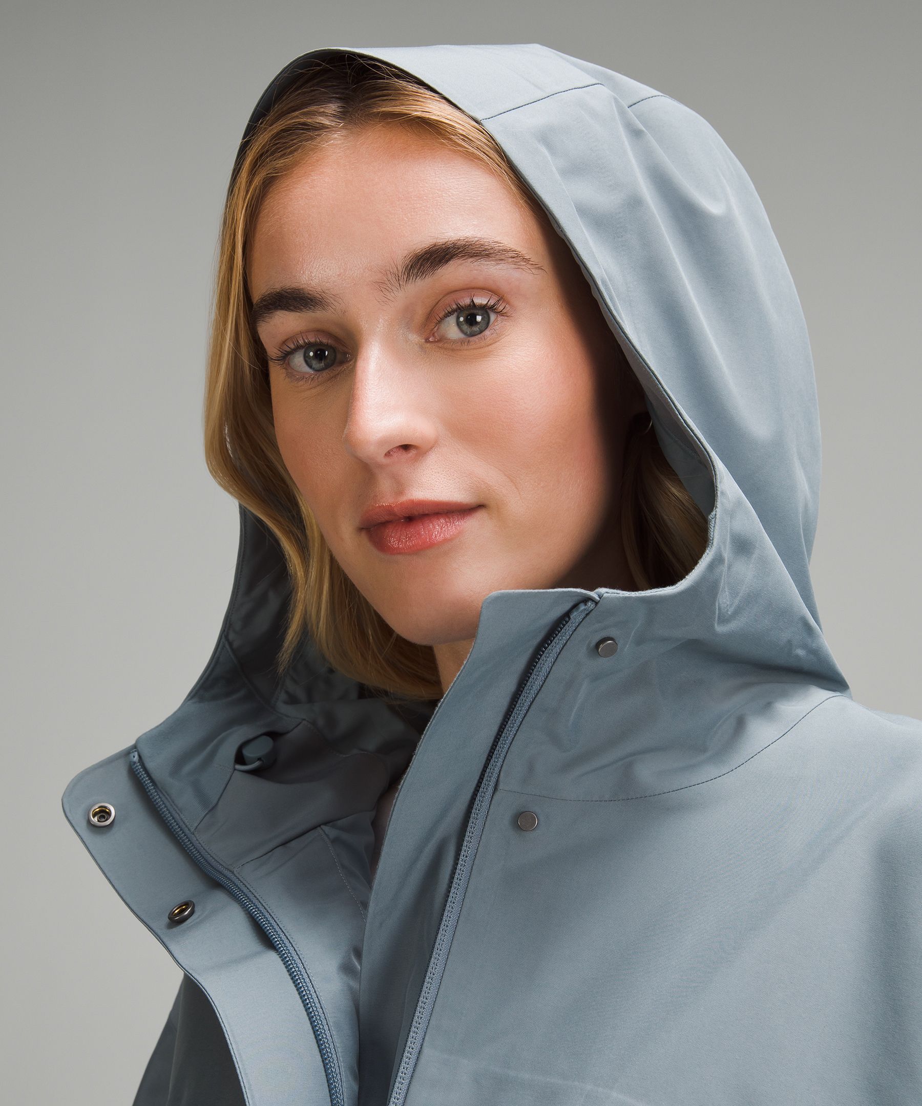Shop Lululemon Mid-length Waterproof Rain Coat
