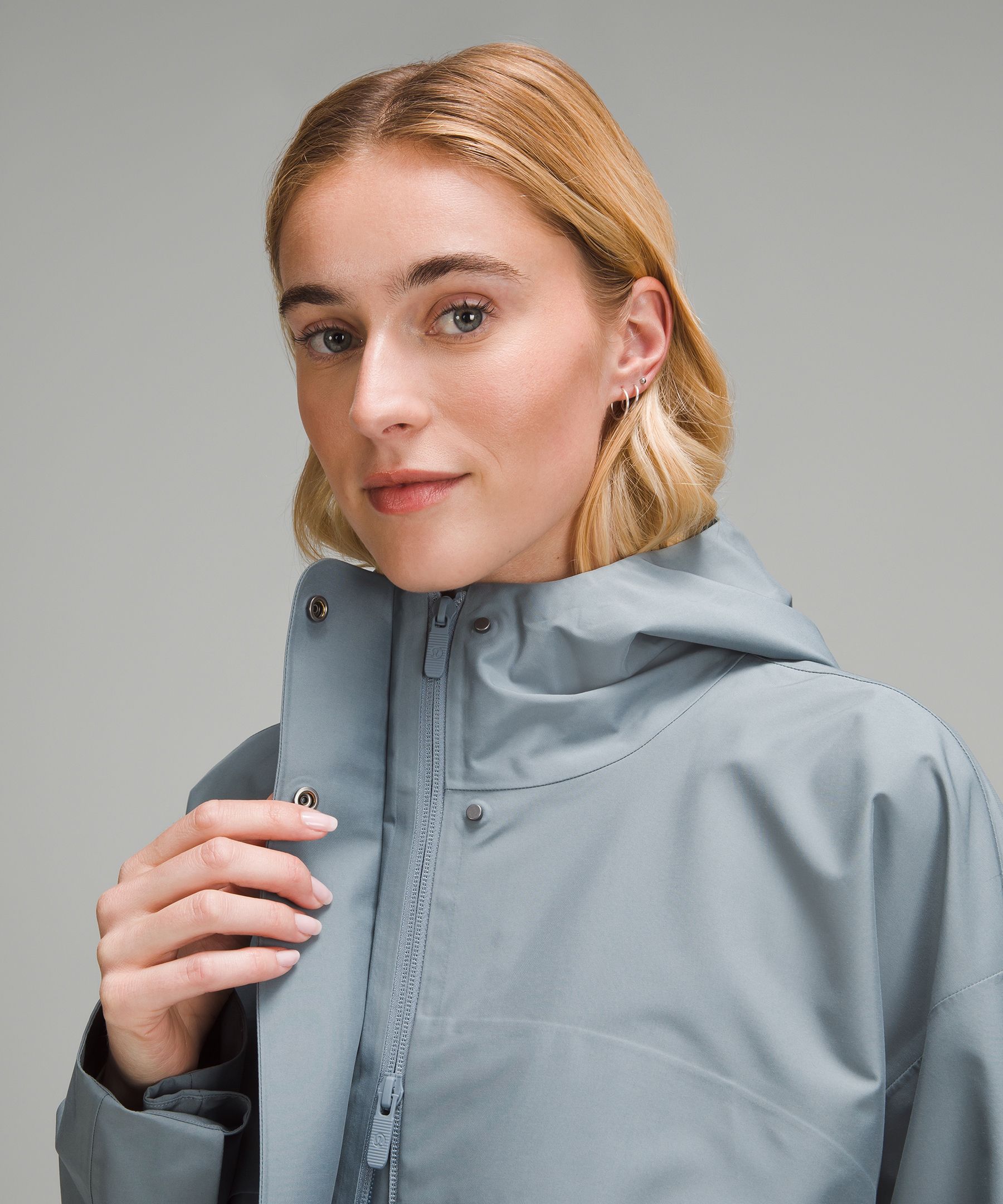 Shop Lululemon Mid-length Waterproof Rain Coat