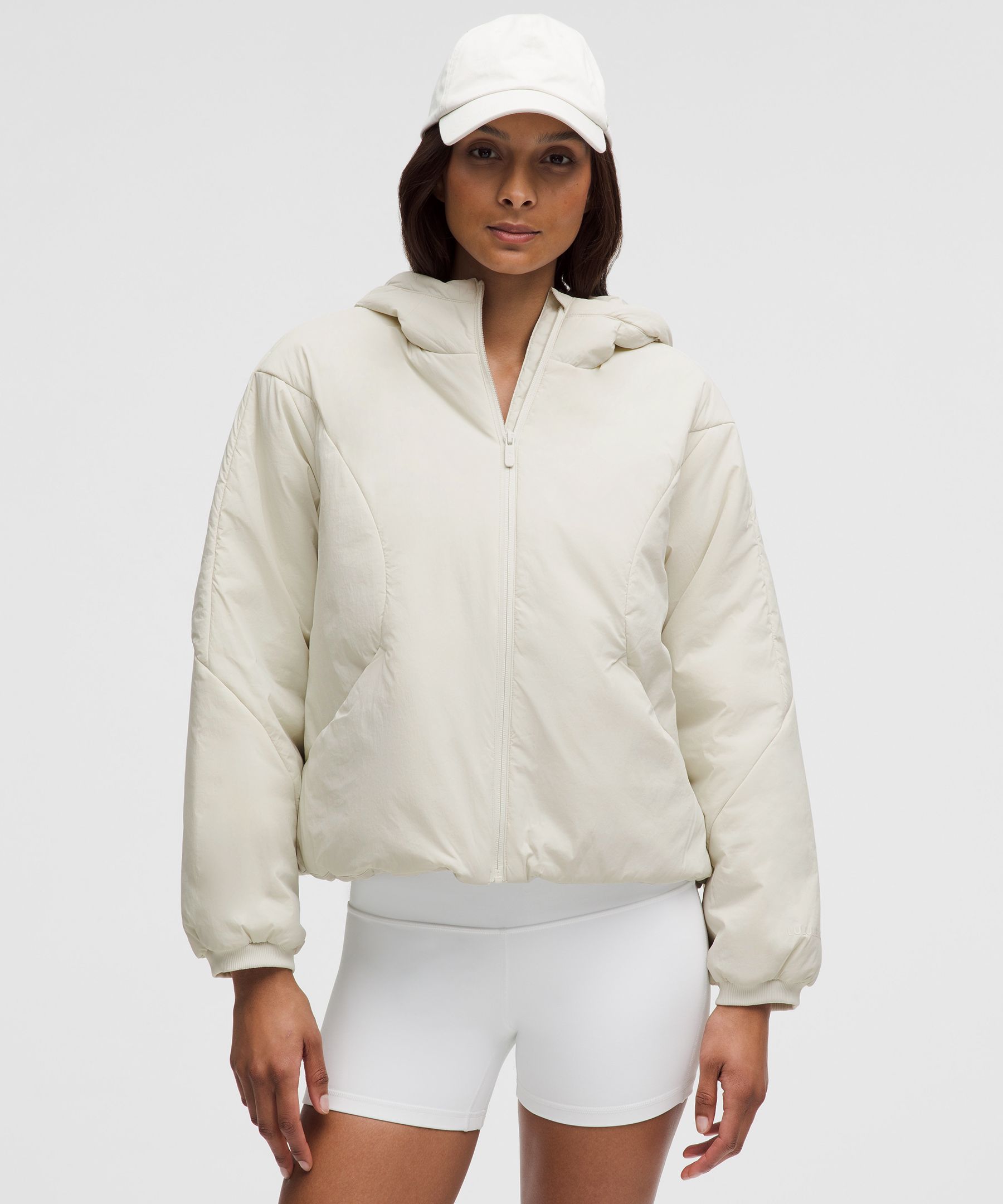 Water-Resistant Insulated Hooded Jacket - White