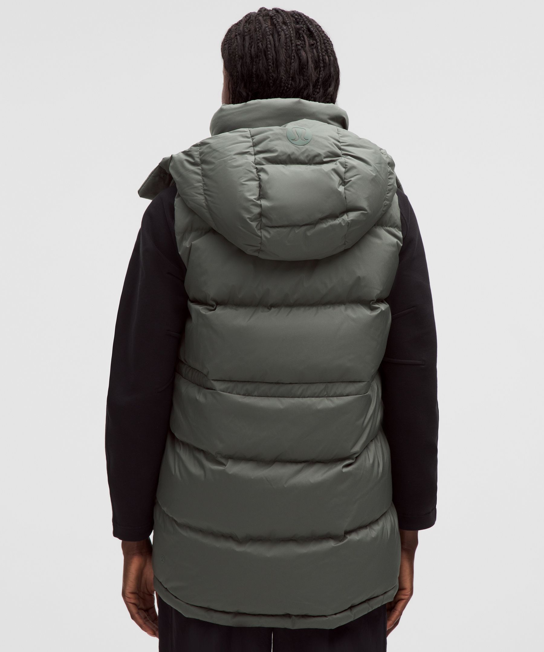 Lululemon Wunder Puff 600-down-fill Mid-length Vest In Gray