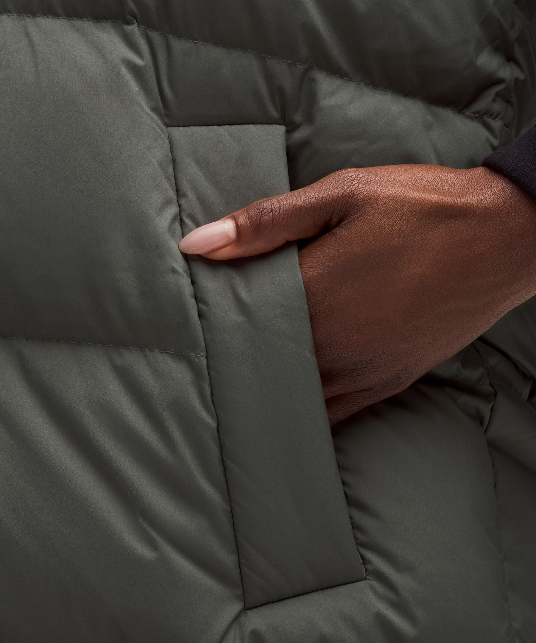 Lululemon Wunder Puff 600-down-fill Mid-length Vest In Gray