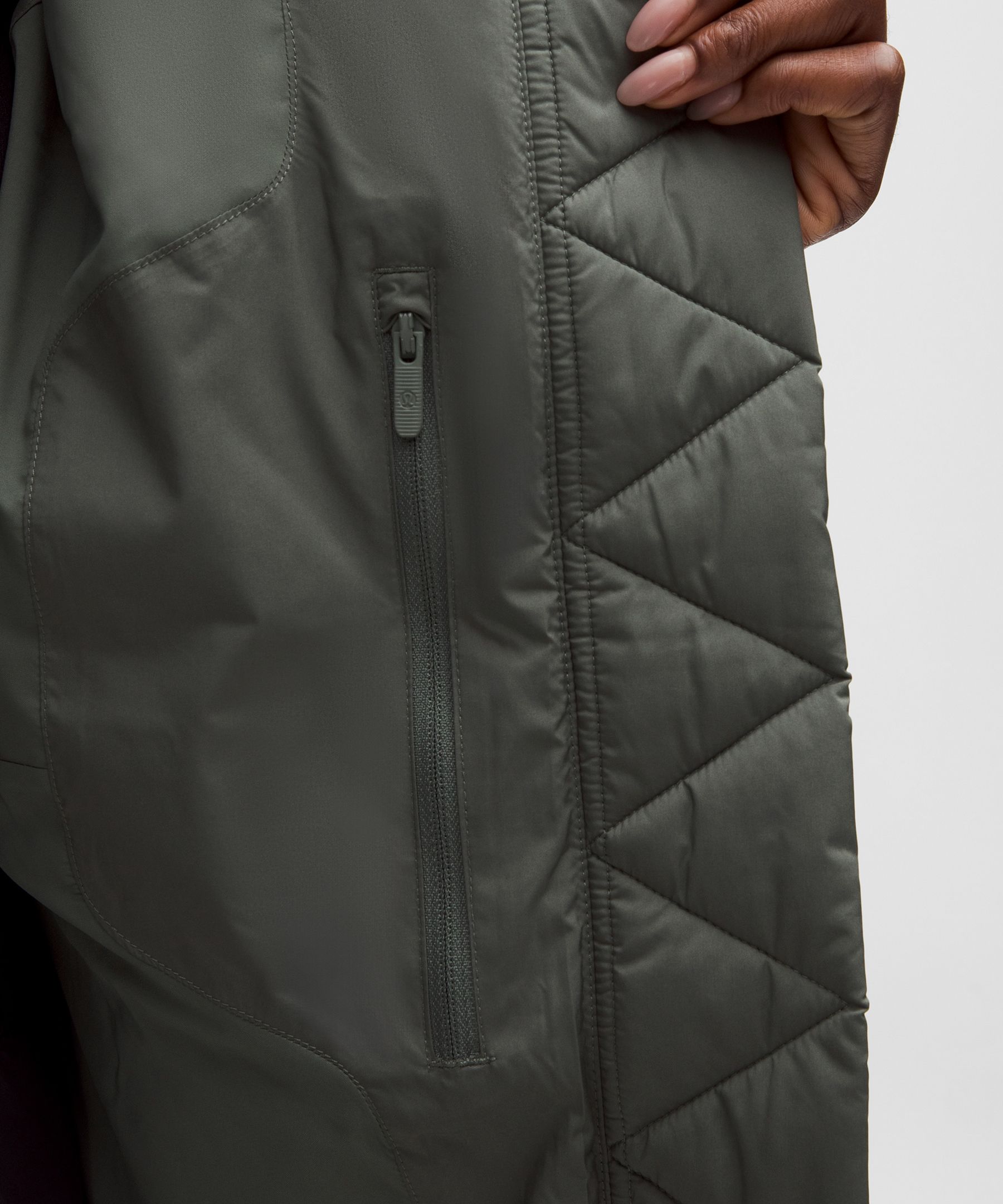Lululemon Wunder Puff 600-down-fill Mid-length Vest In Gray