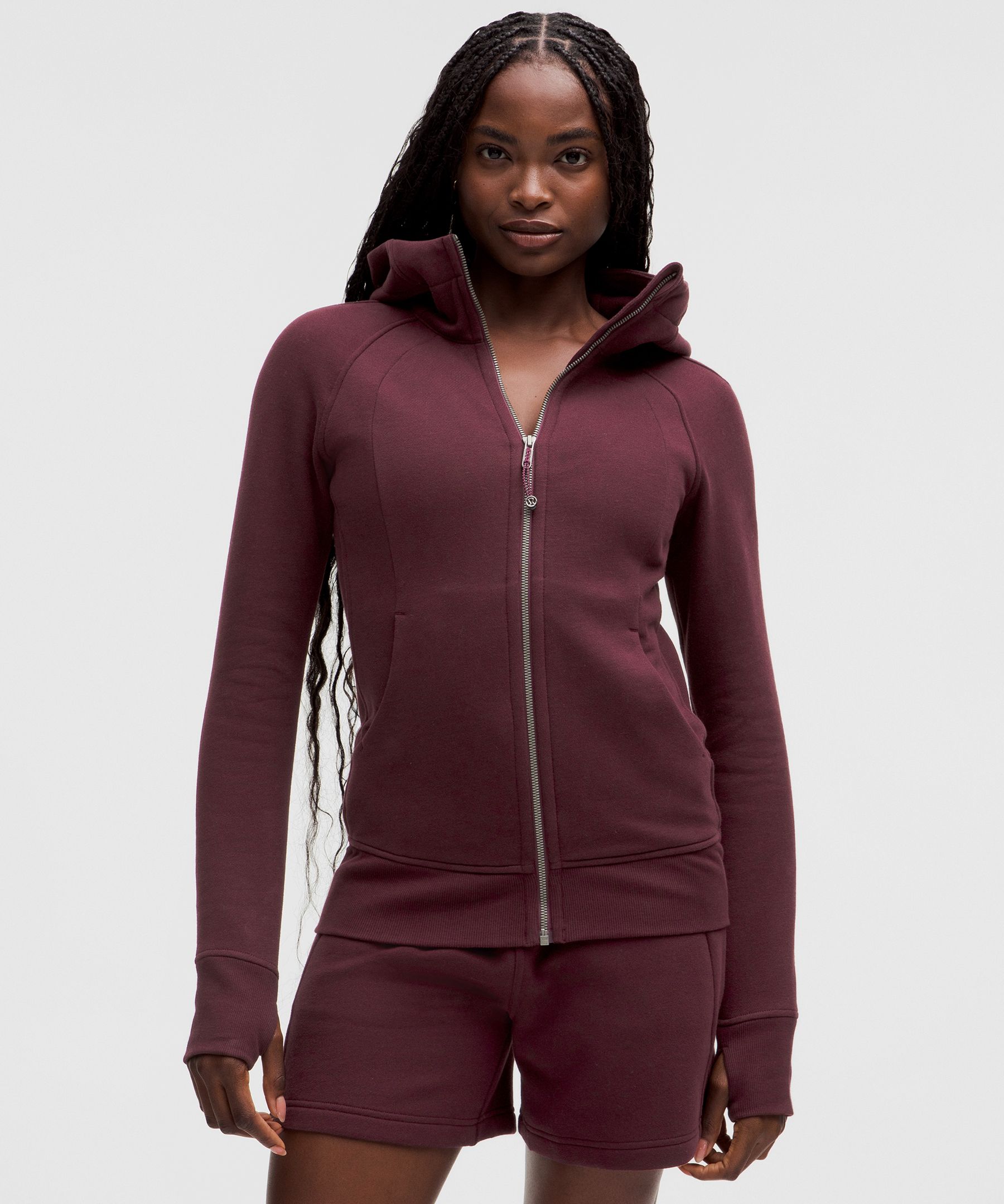 Lululemon Women s Scuba Full Zip Hoodie Size 8 Burgundy