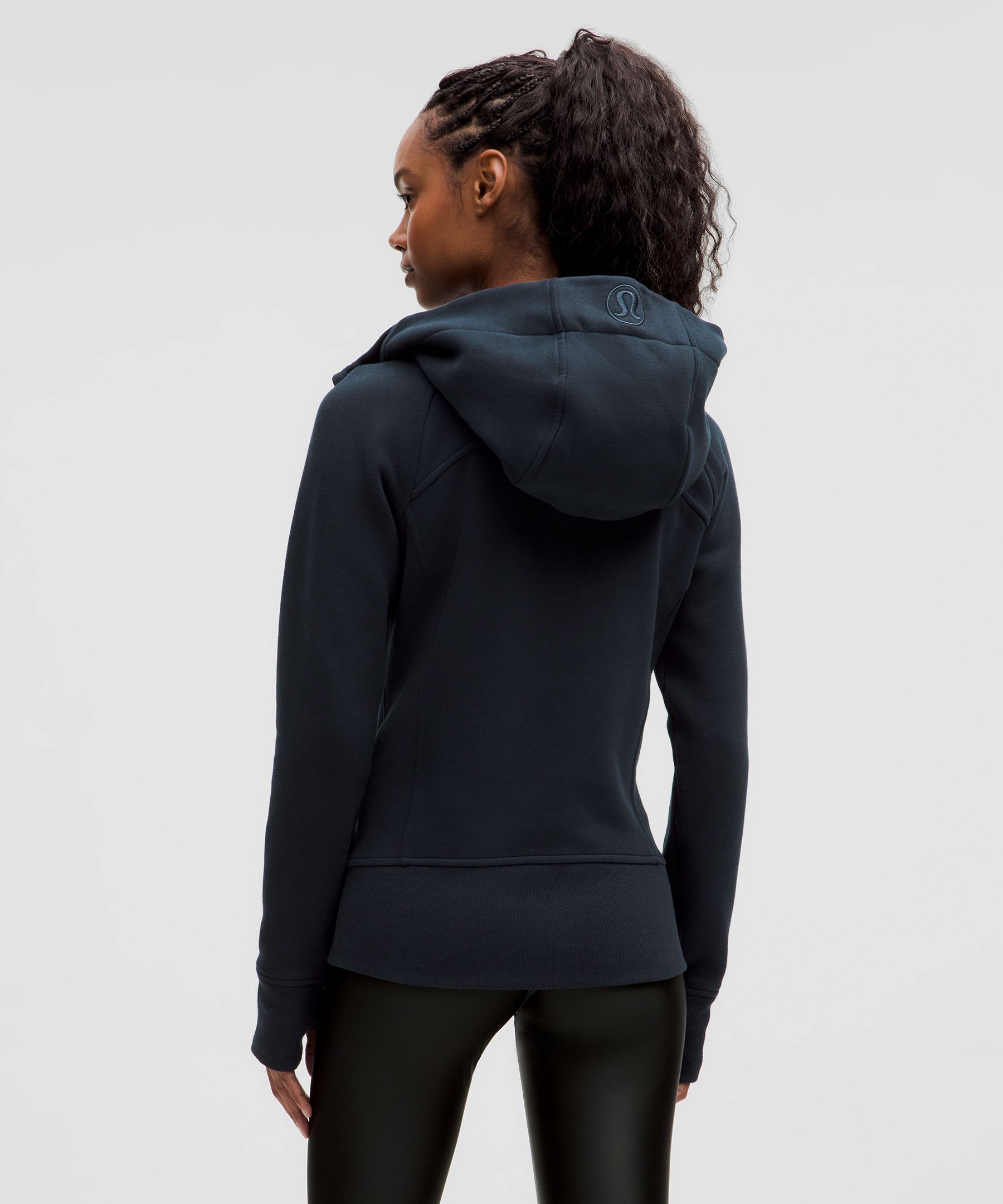 Women's Lululemon Athletica Print Logo deals Hoodie Full Zipper Black Size 4 Signature