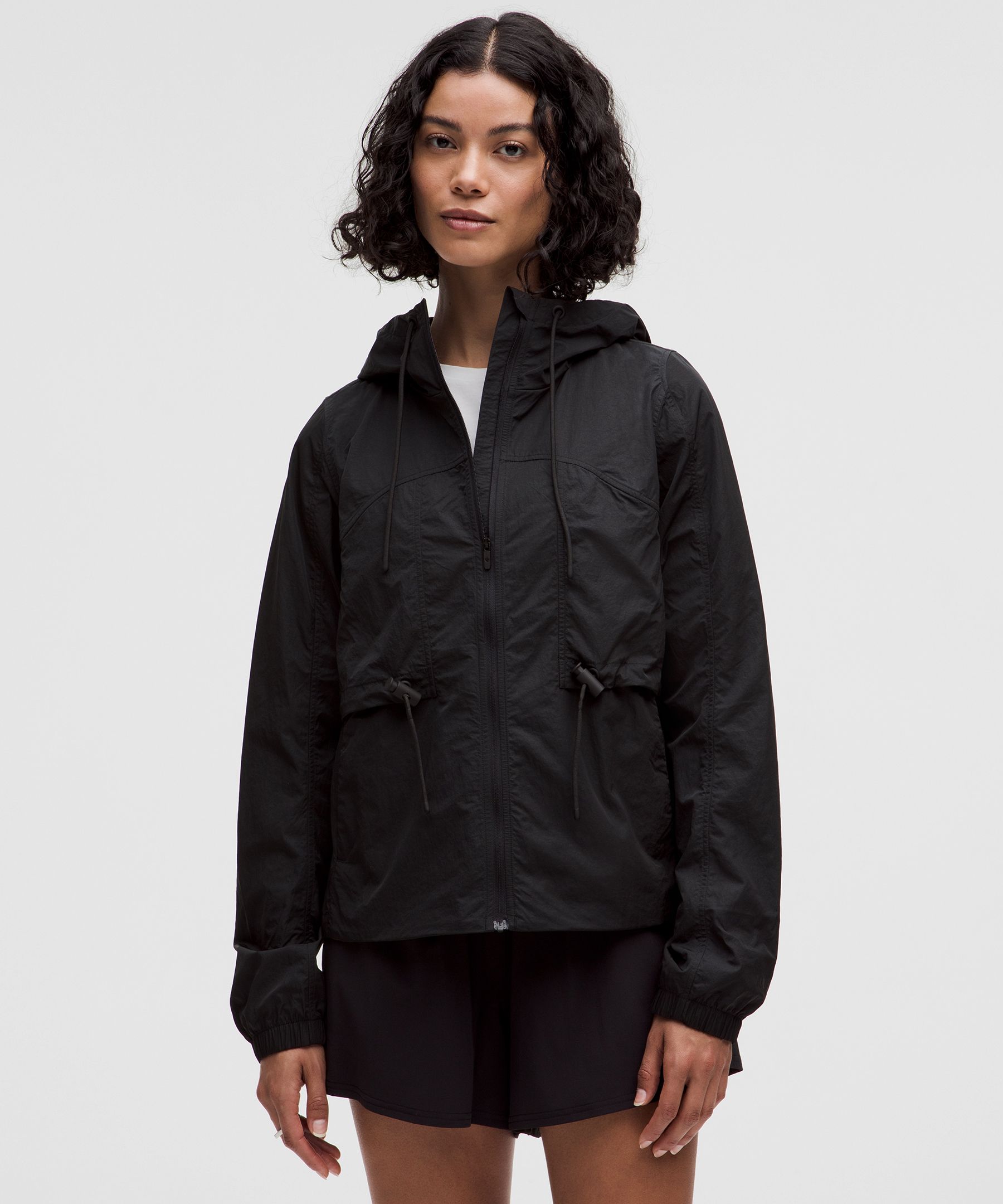 Drawstring Water-Resistant Hooded Jacket