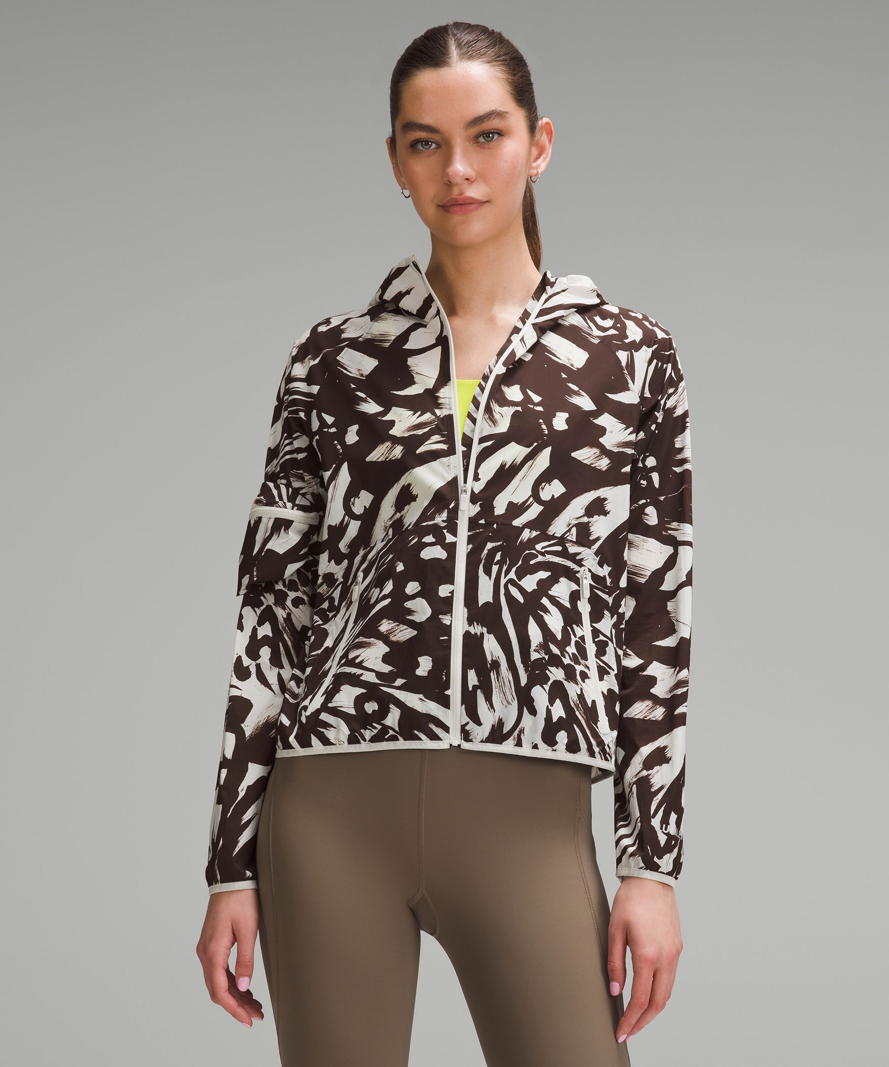 Lululemon Packable Running Jacket In Brown