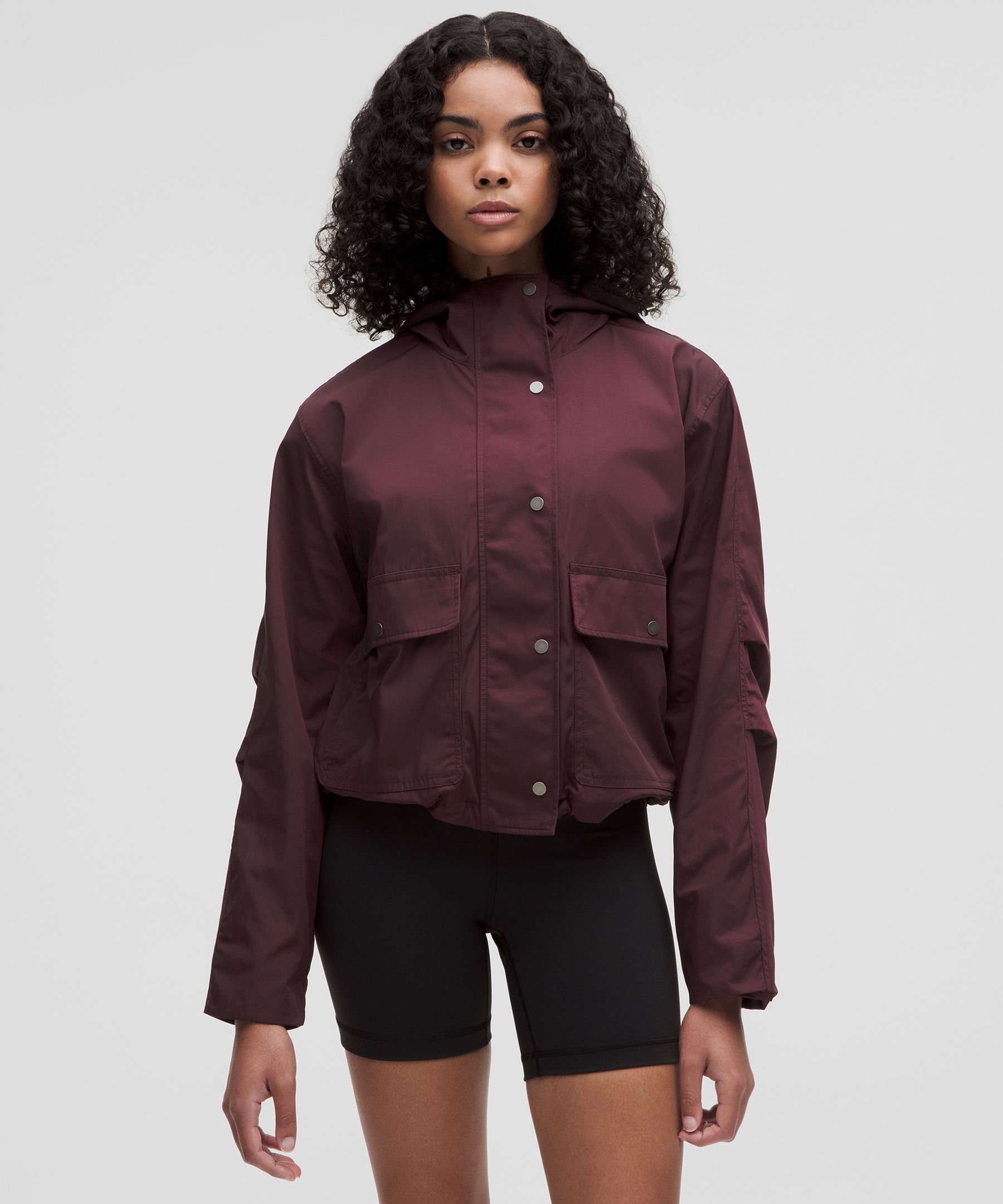 Cropped Utility Windbreaker - Purple