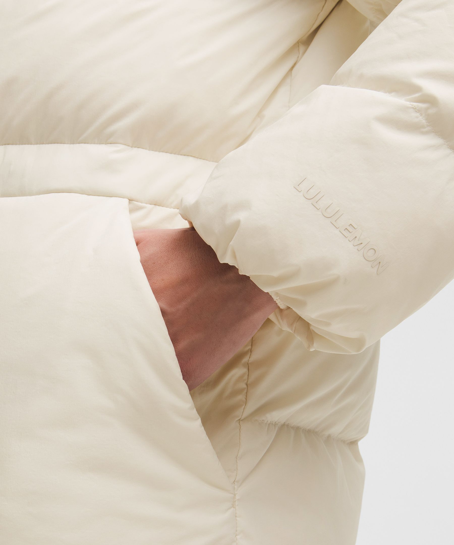 Lululemon Cinch-waist 600-down-fill Puffer In Neutral