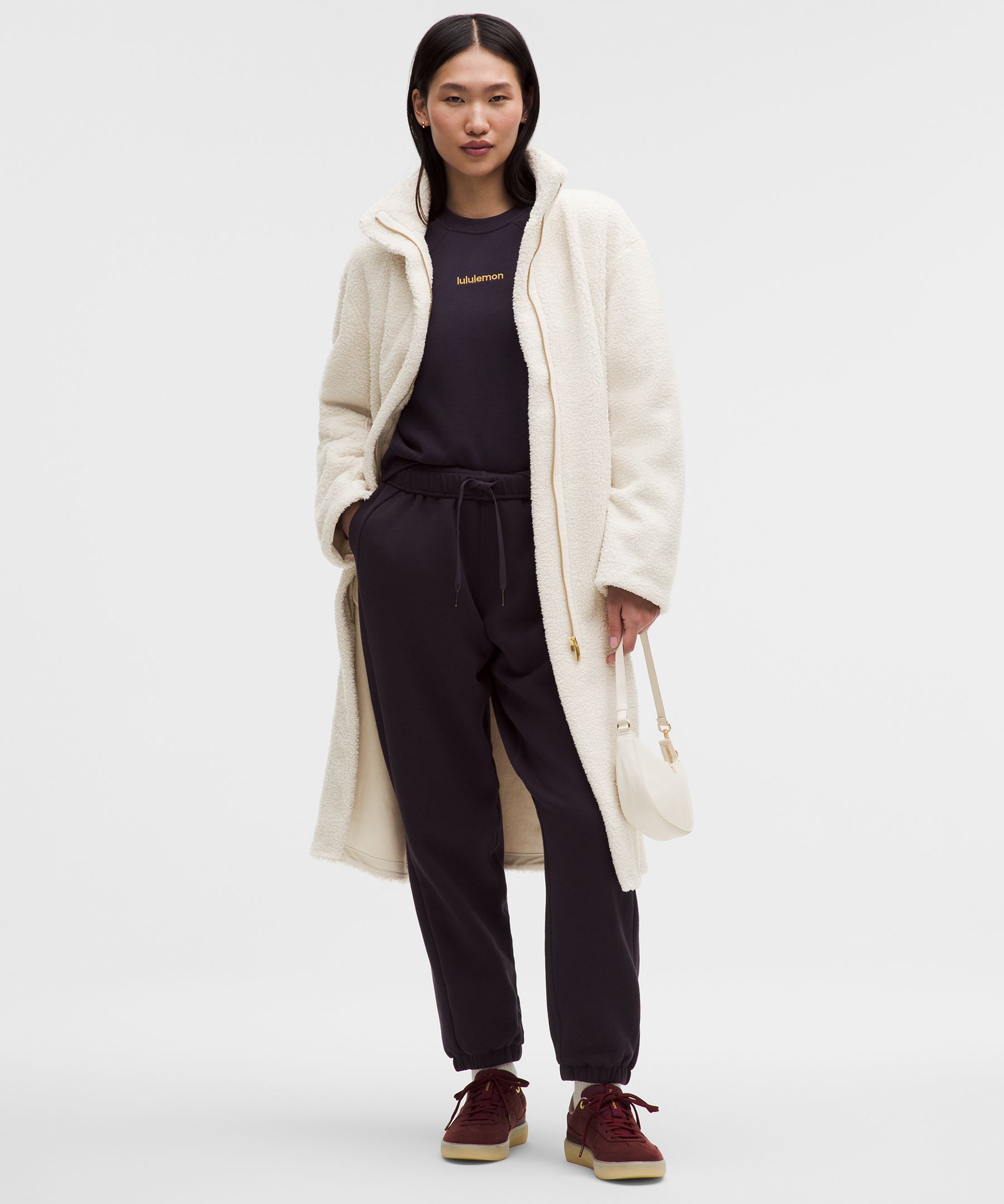 Lunar New Year Sueded Boucle Stand-Collar Coat