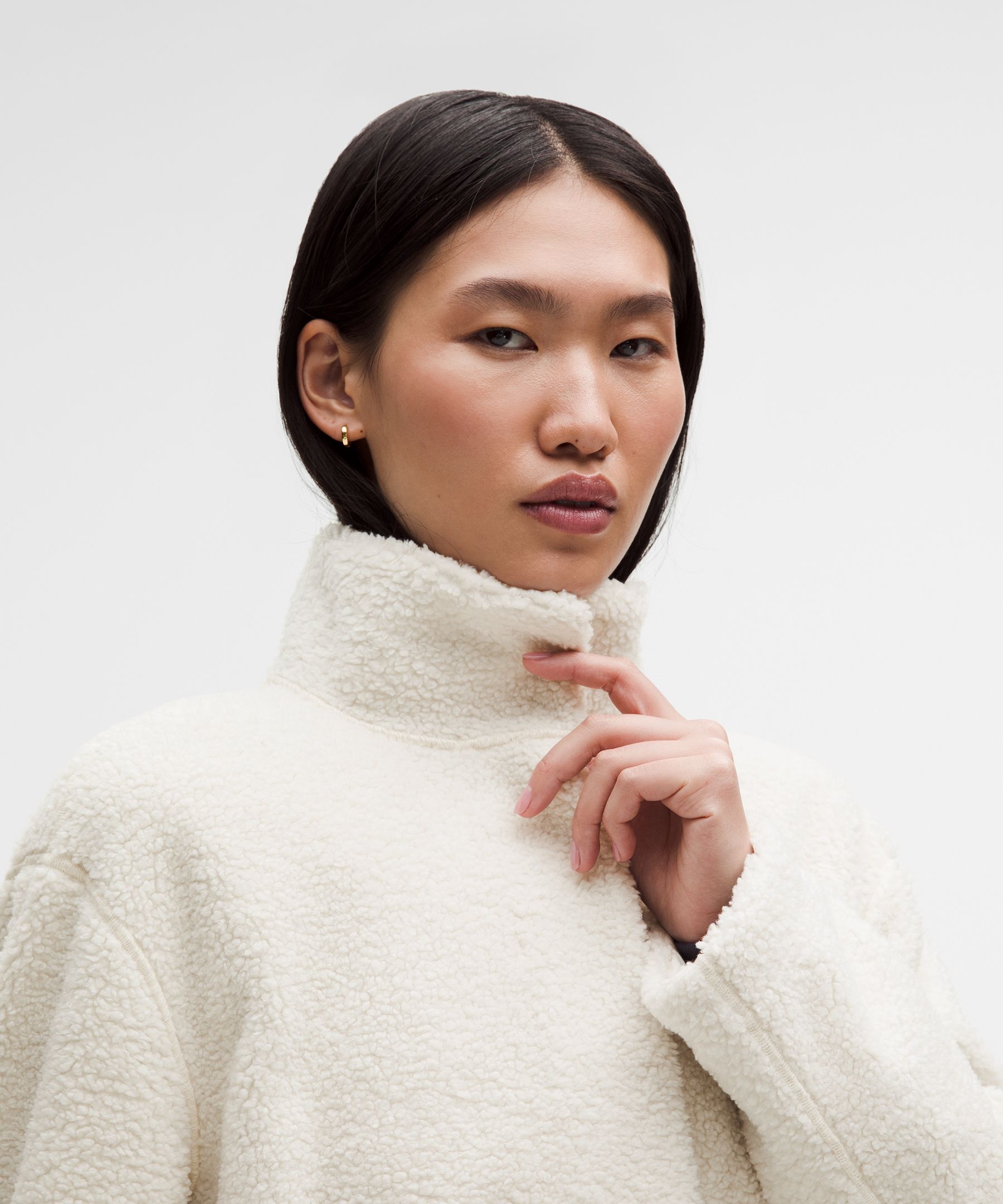 Manteau col montant en boucl&eacute; su&eacute;d&eacute; Lunar New Year