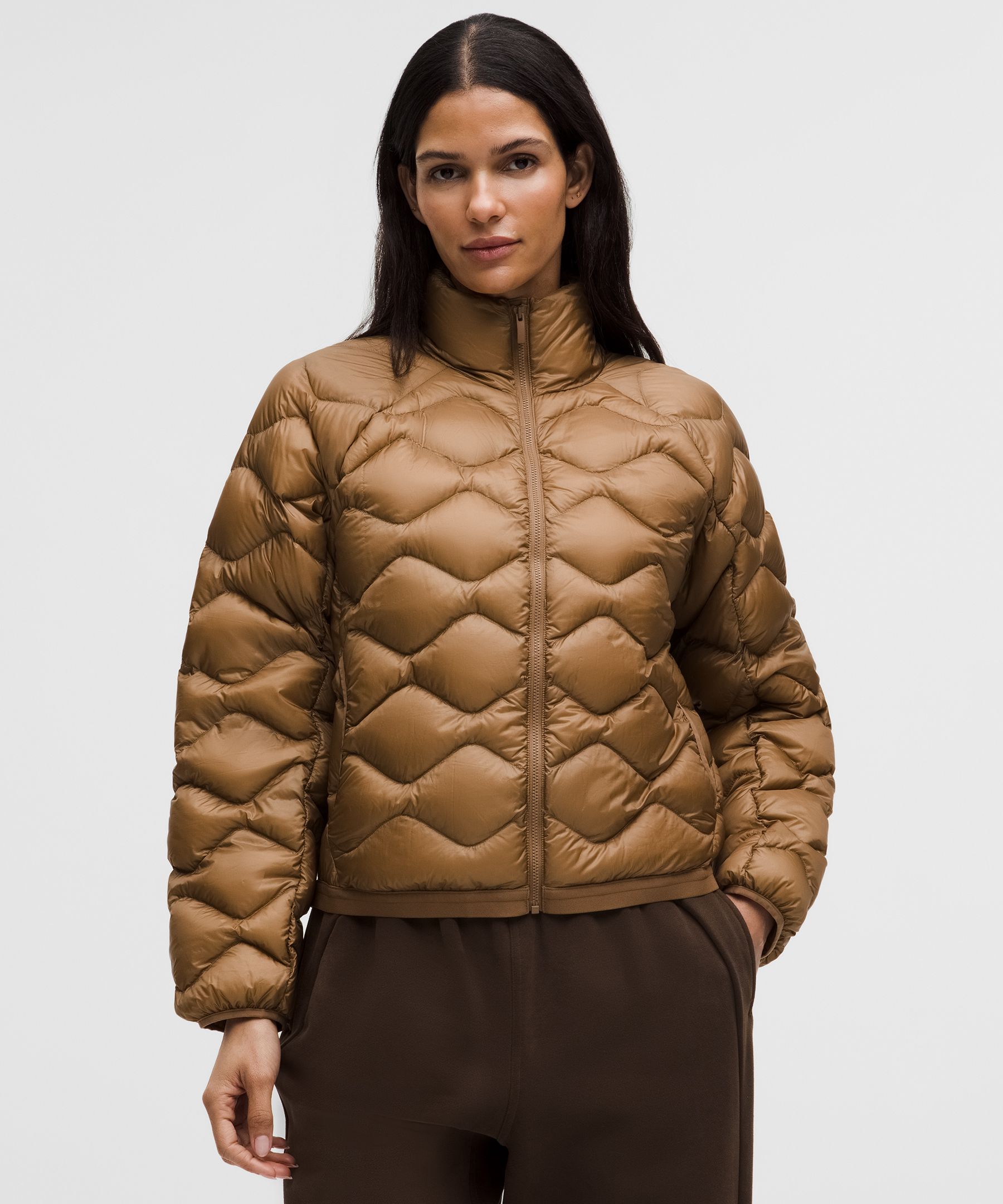 lululemon – Women’s Featherweight 900-Down-Fill Quilted Jacket – Color Brown/Khaki – Size 6