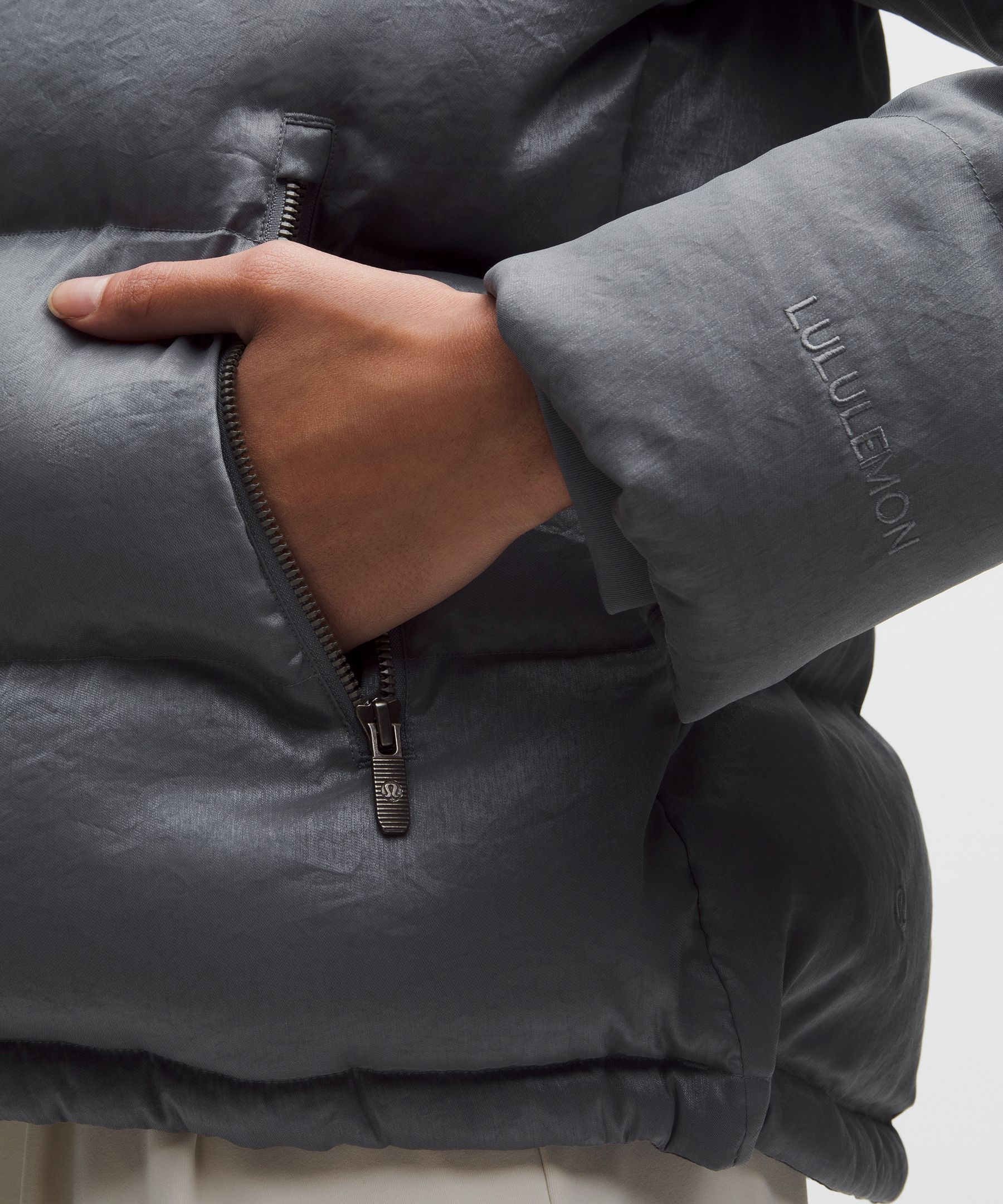 Lululemon Wunder Puff 600-down-fill Jacket In Gray
