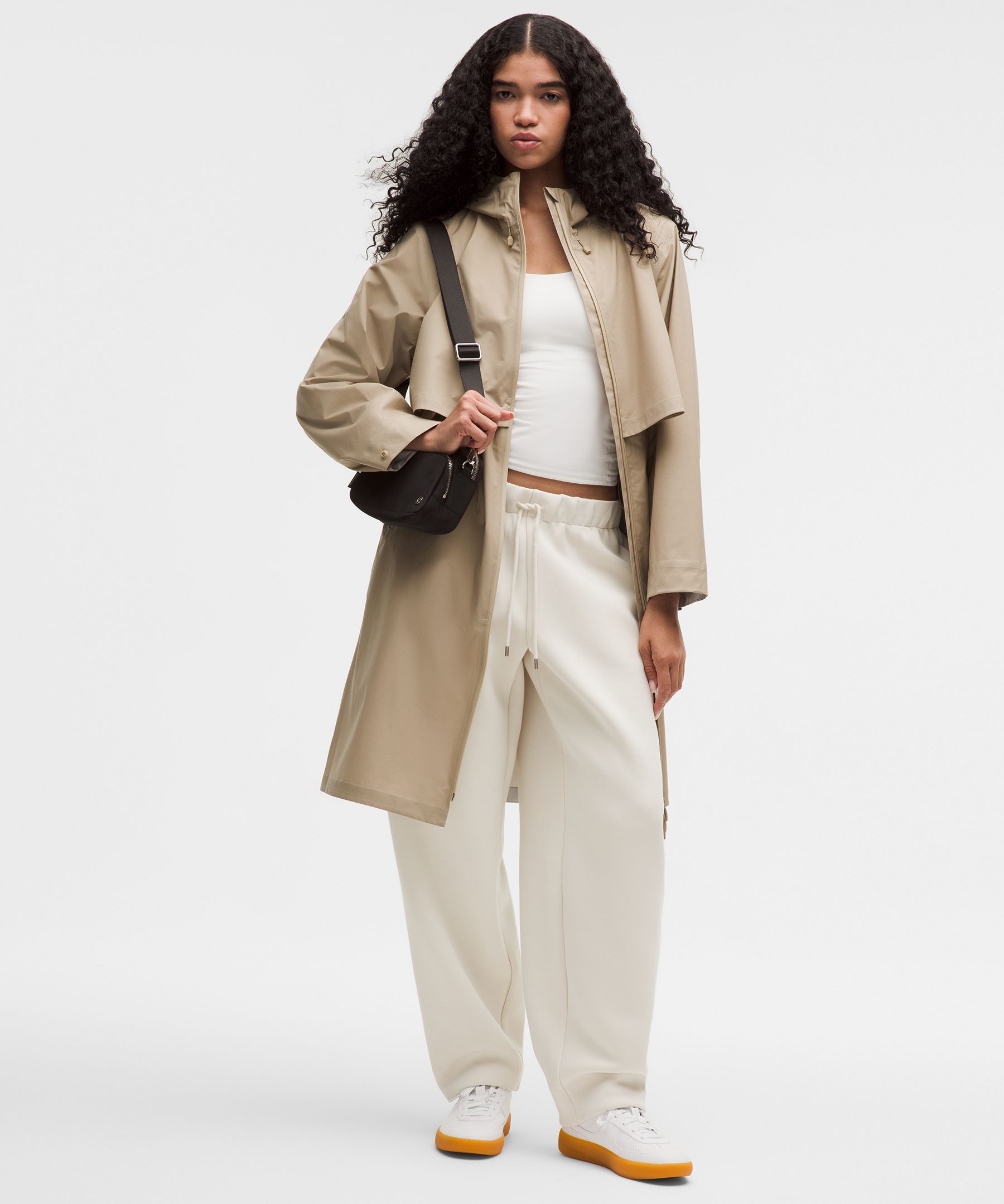 Lightweight Cinch-Waist Rain Coat