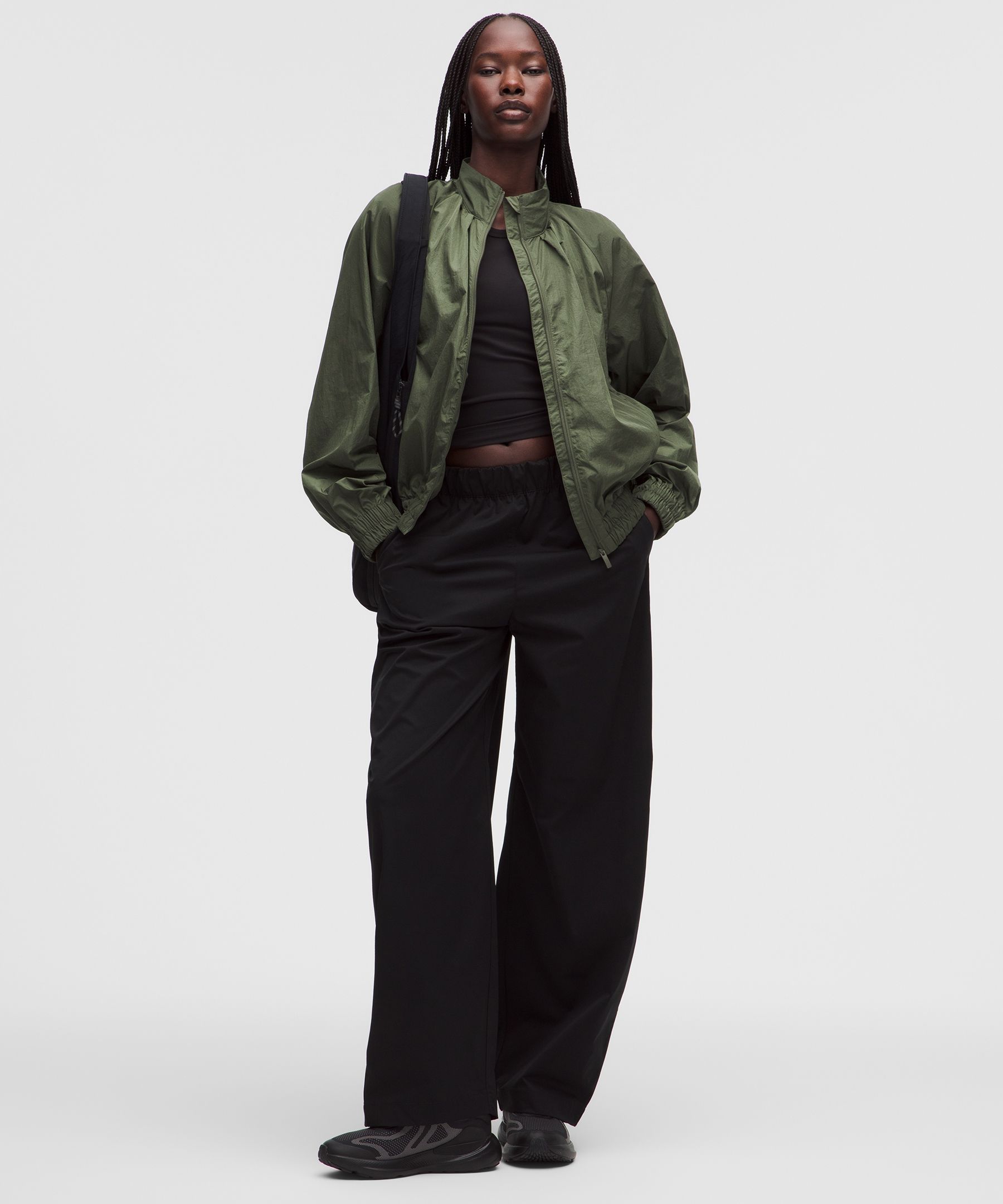 Lightweight Pleated Track Jacket