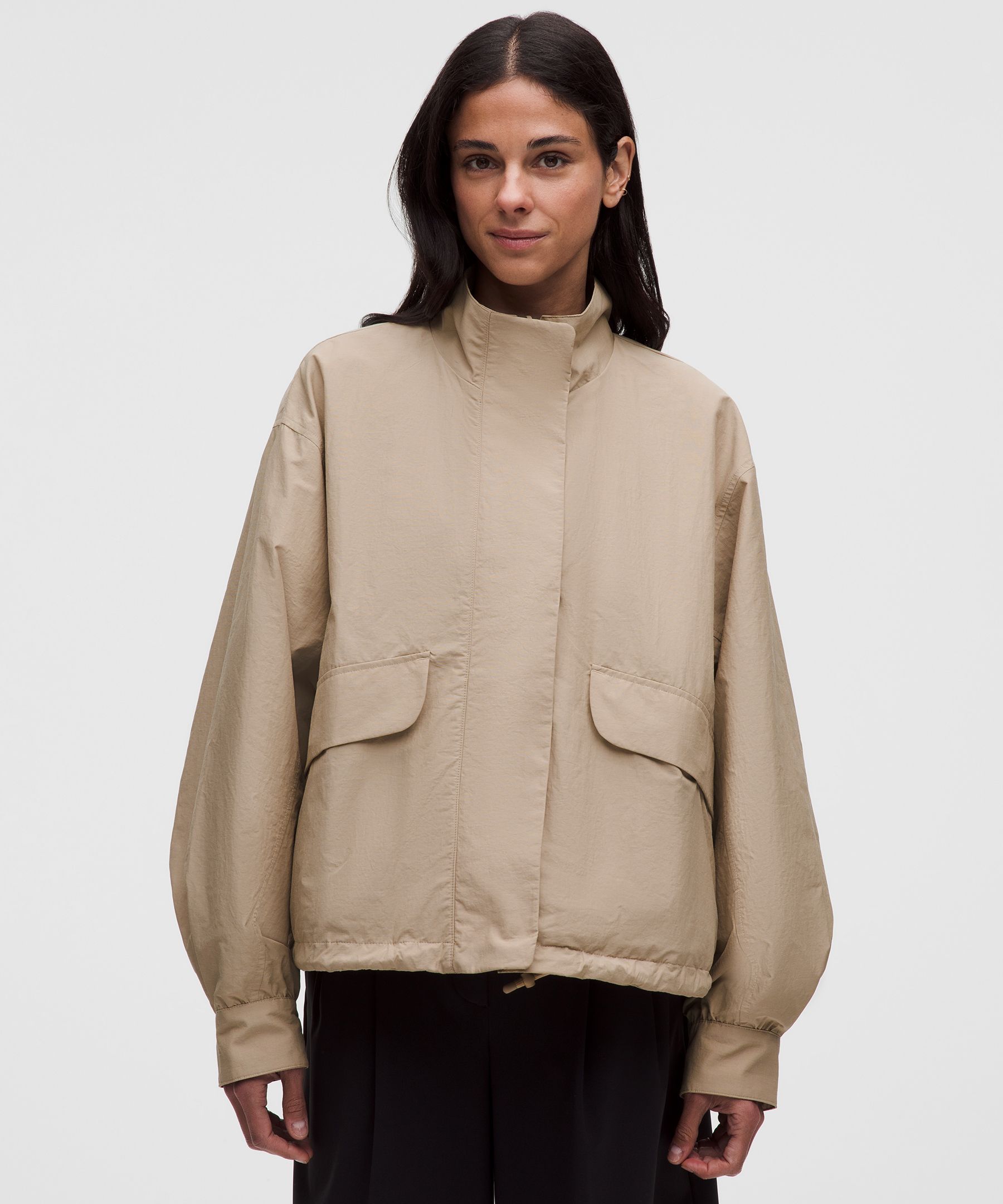lululemon – Women’s Oversized Cinch-Hem Reversible Jacket – Color Khaki/White – Size XS
