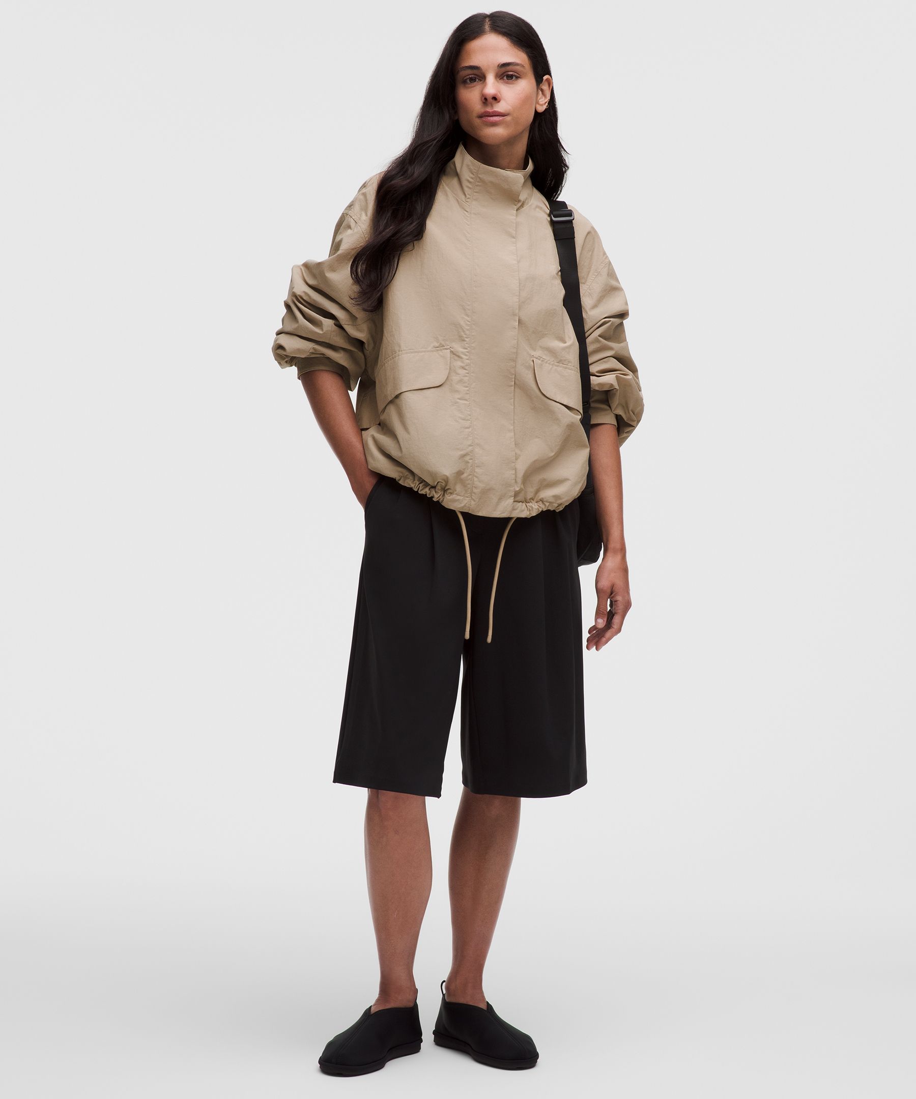 Oversized Cinch-Hem Reversible Jacket