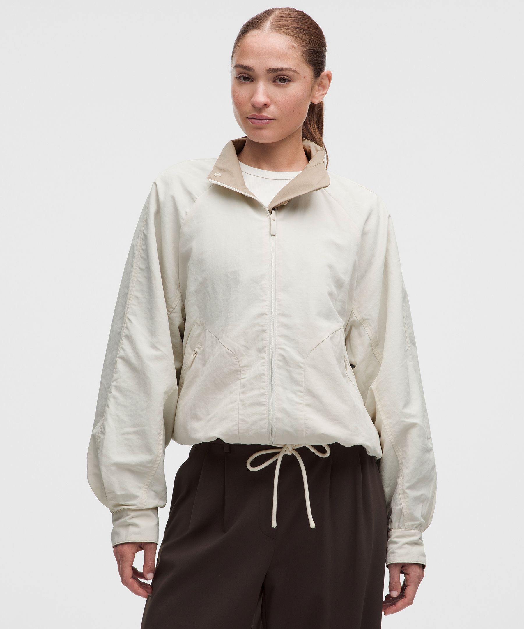 Oversized Cinch-Hem Reversible Jacket