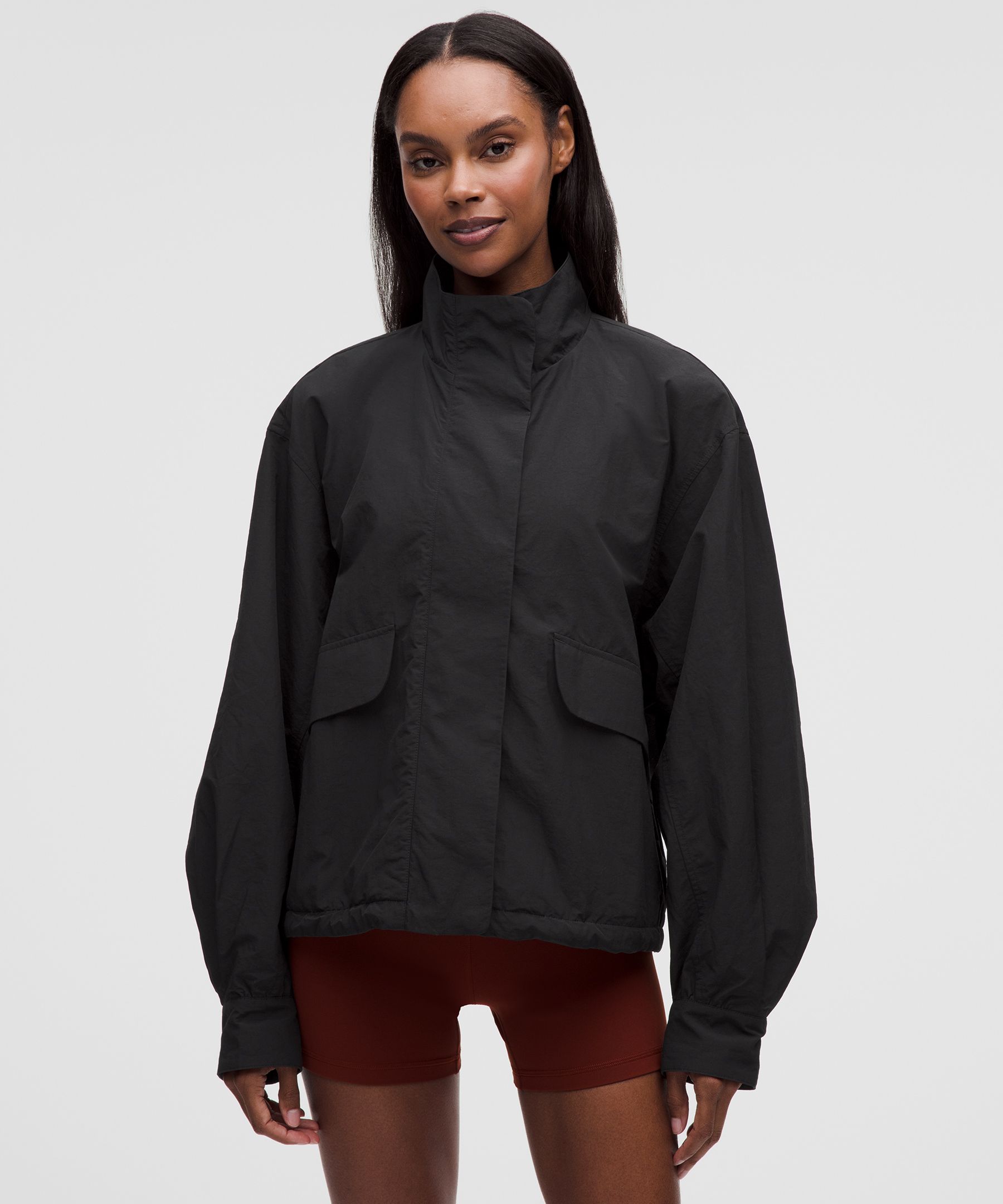 Oversized Cinch-Hem Reversible Jacket