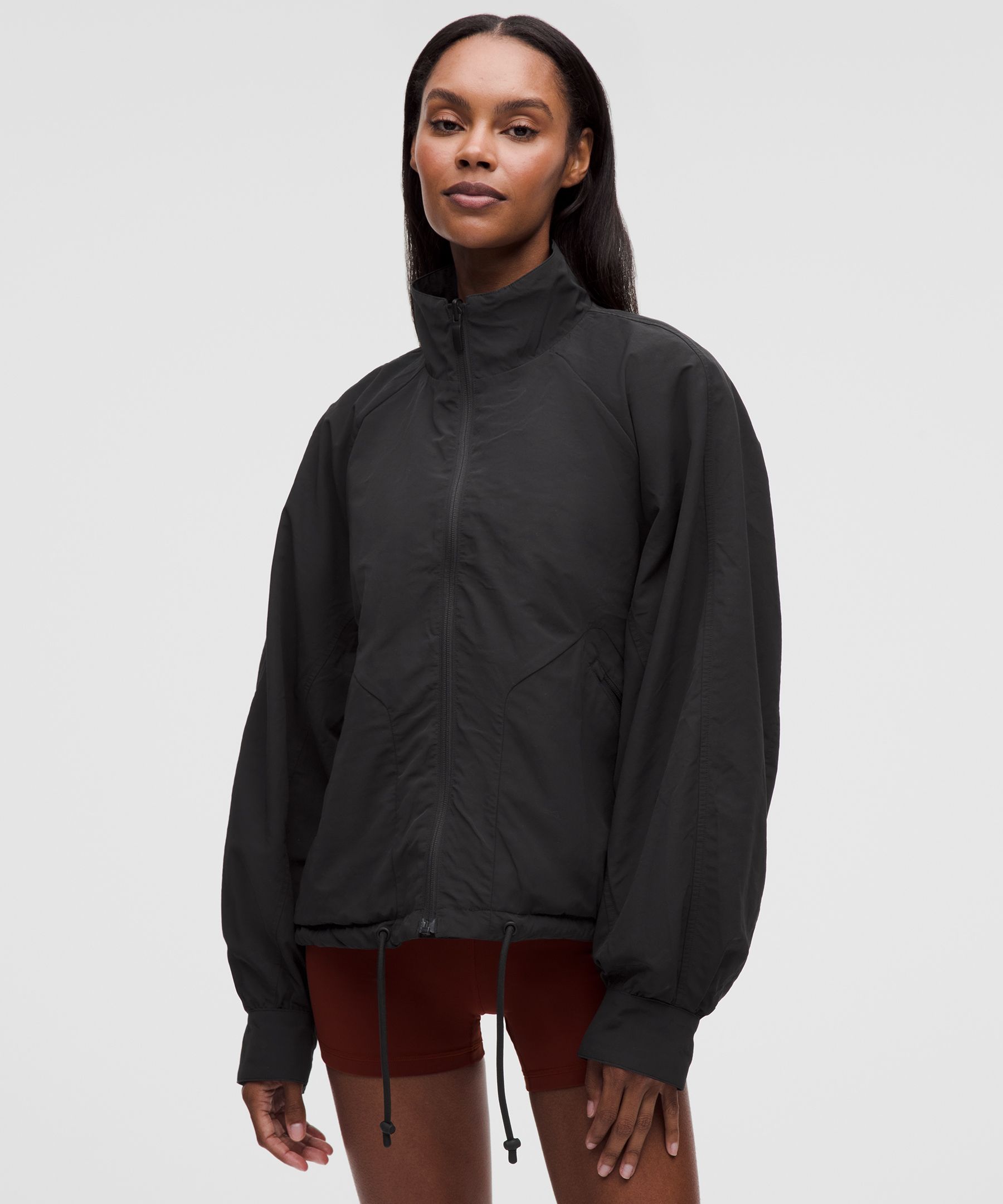 Oversized Cinch-Hem Reversible Jacket