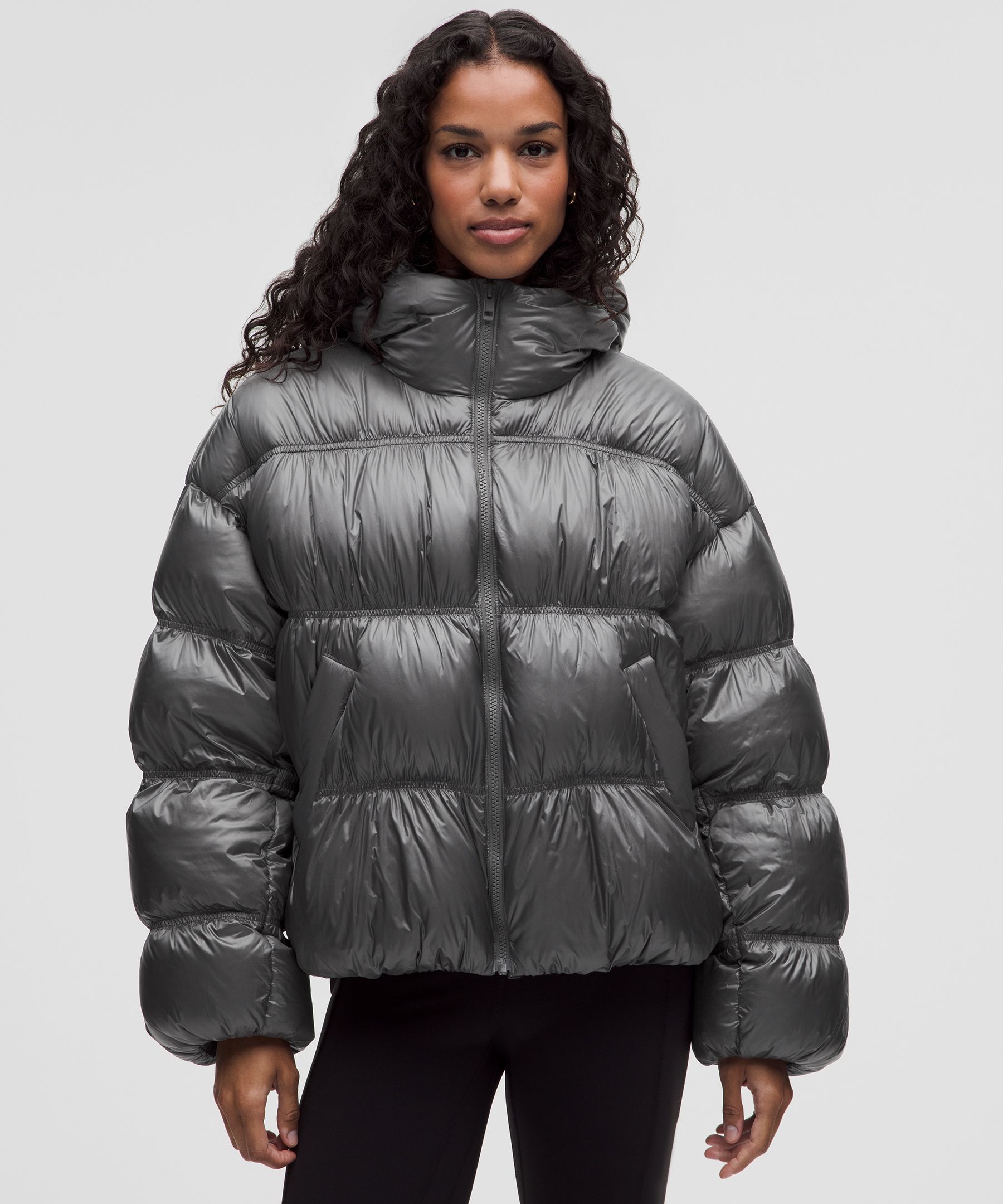 Soft Shine Hooded Down Puffer
