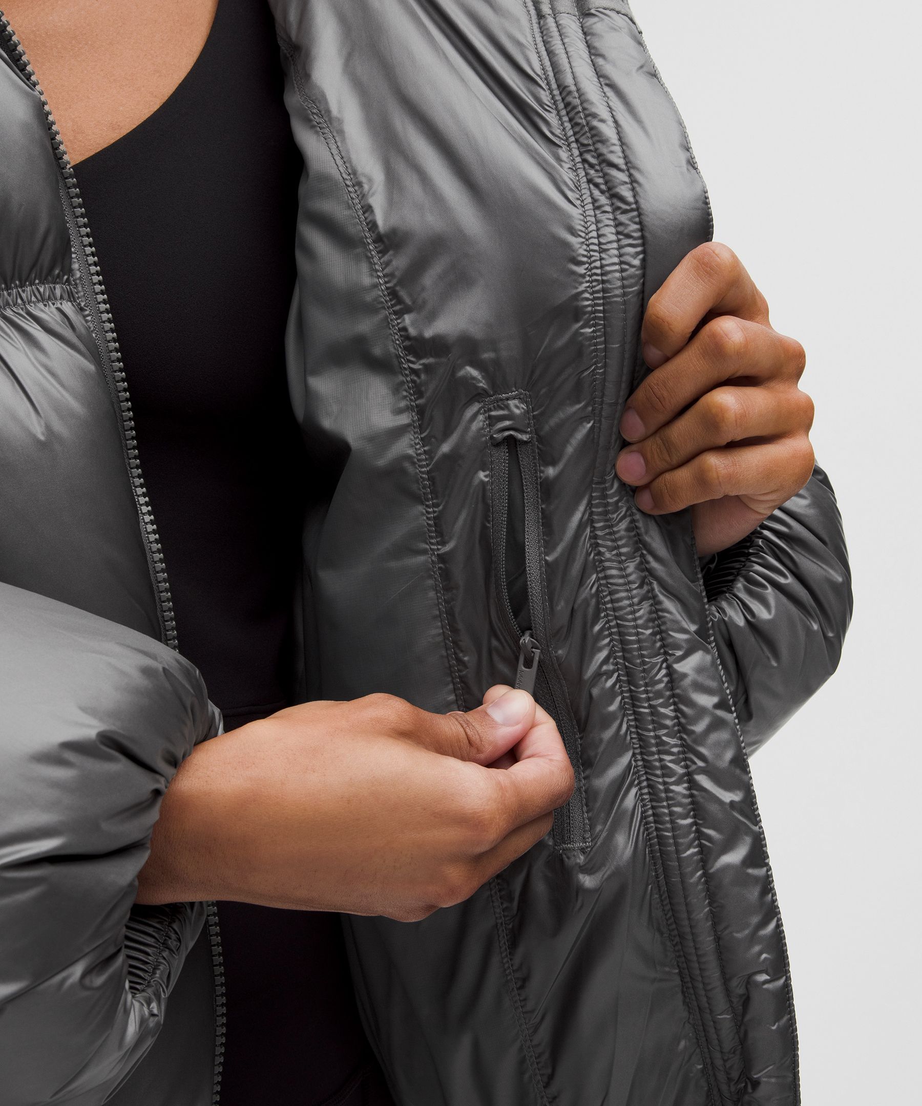 Soft Shine Hooded Down Puffer