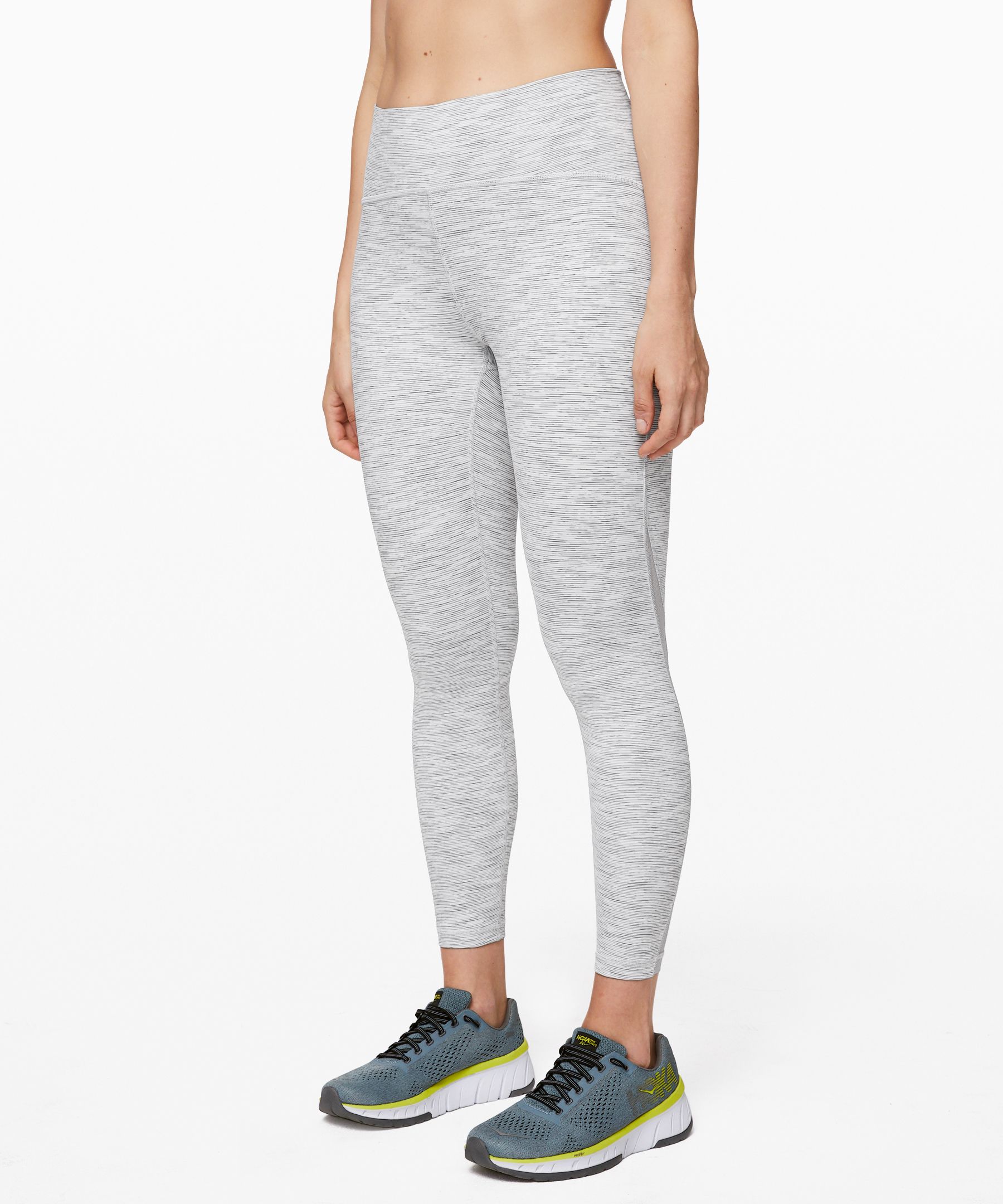 EUC Lululemon Train Times Crop Leggings, Size 6, Grey/White