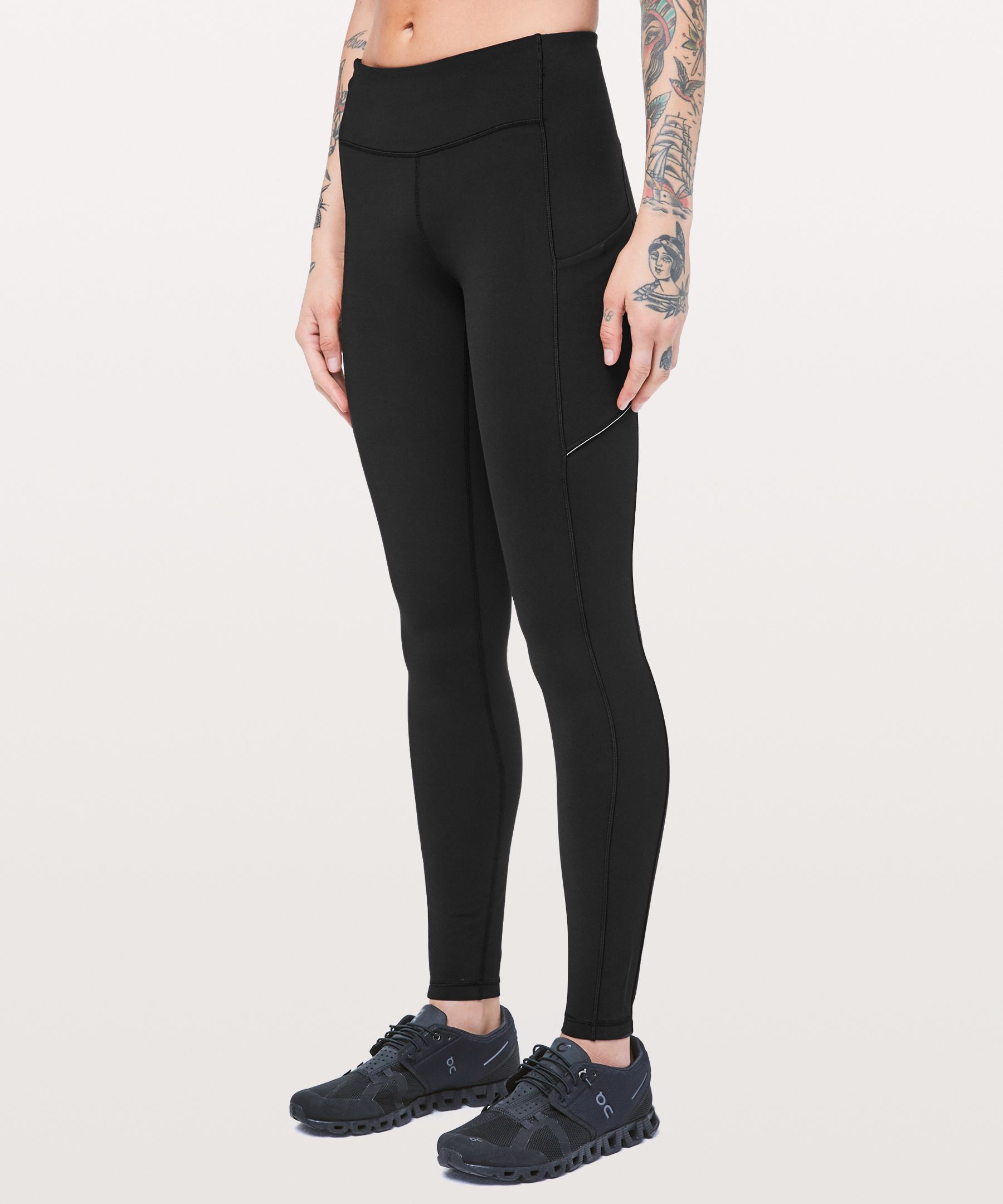 Lululemon Speed Up Tight 28 *brushed Full-on Luxtreme In Black