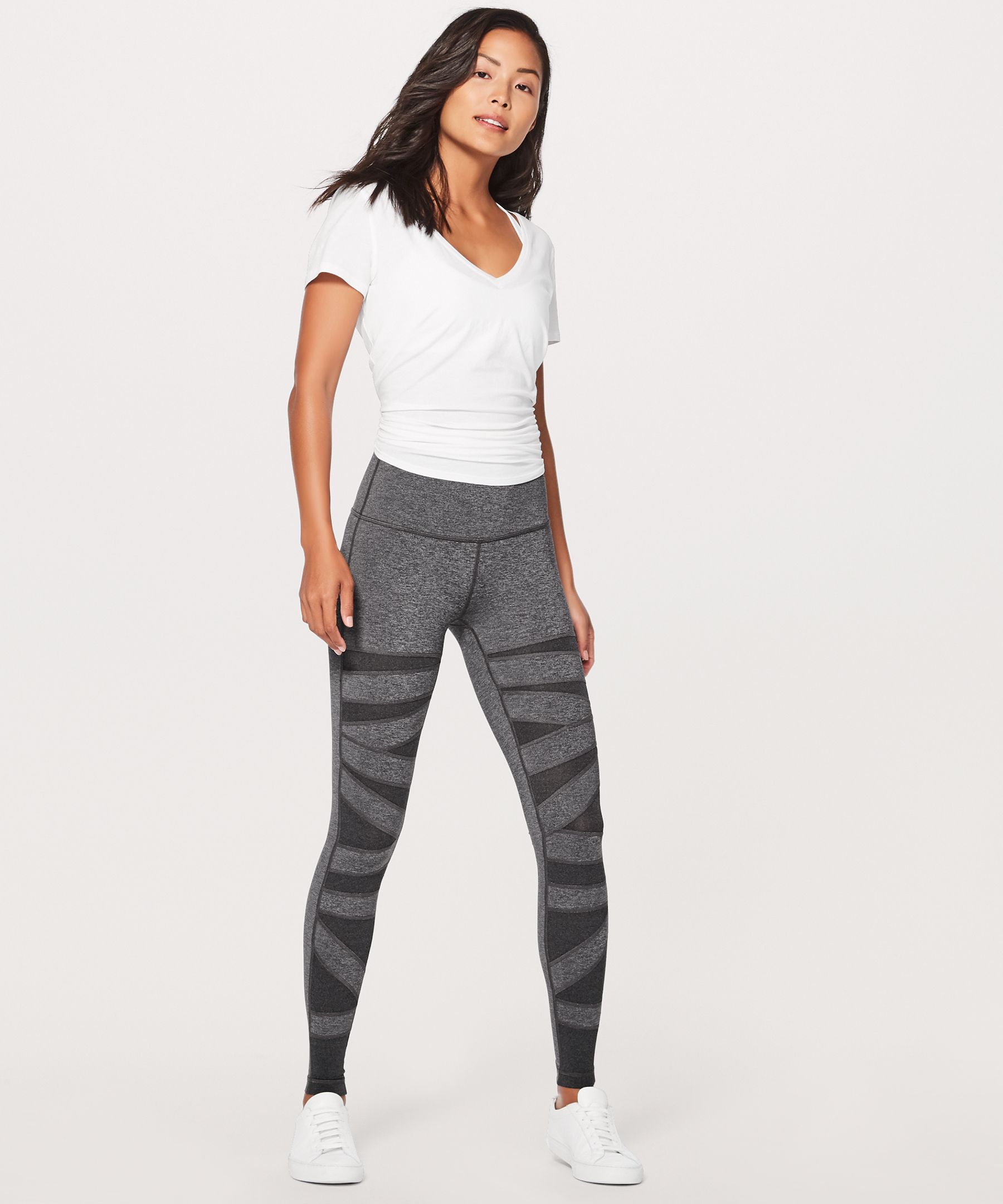 Lululemon Wunder Under High Rise Leggings in Heathered Grey