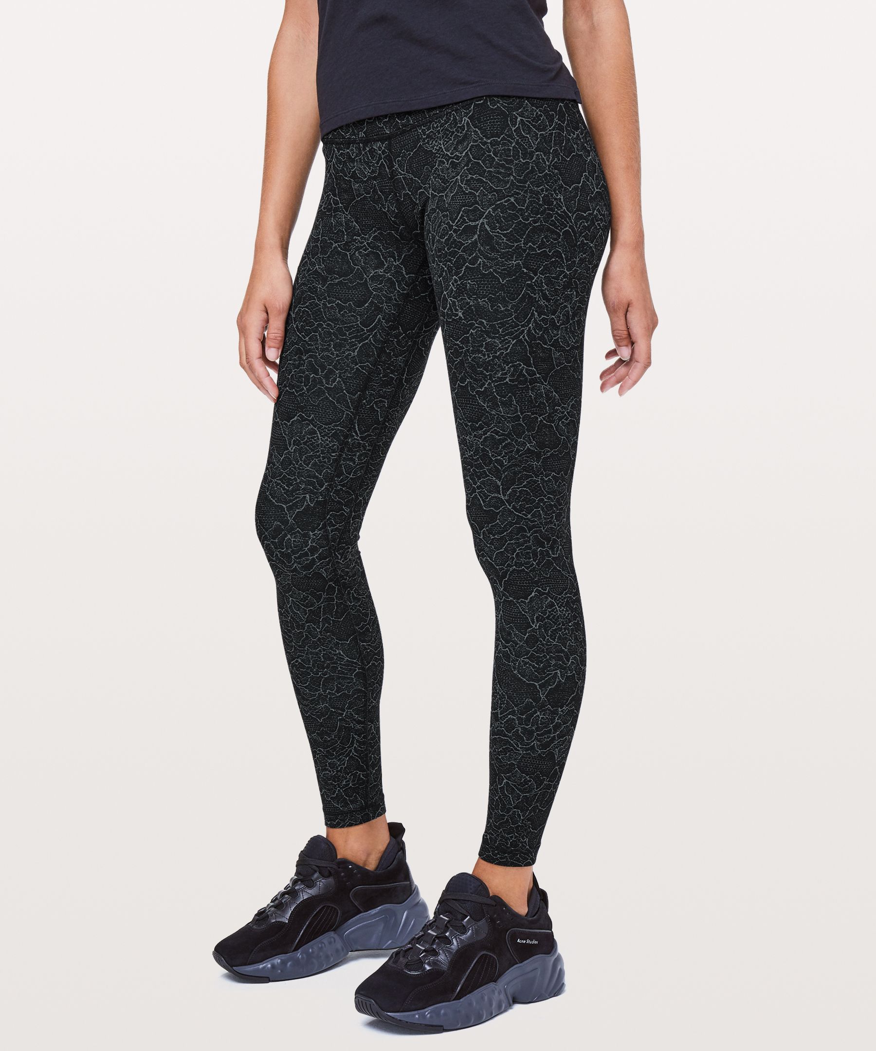 black and white speckled lululemon leggings