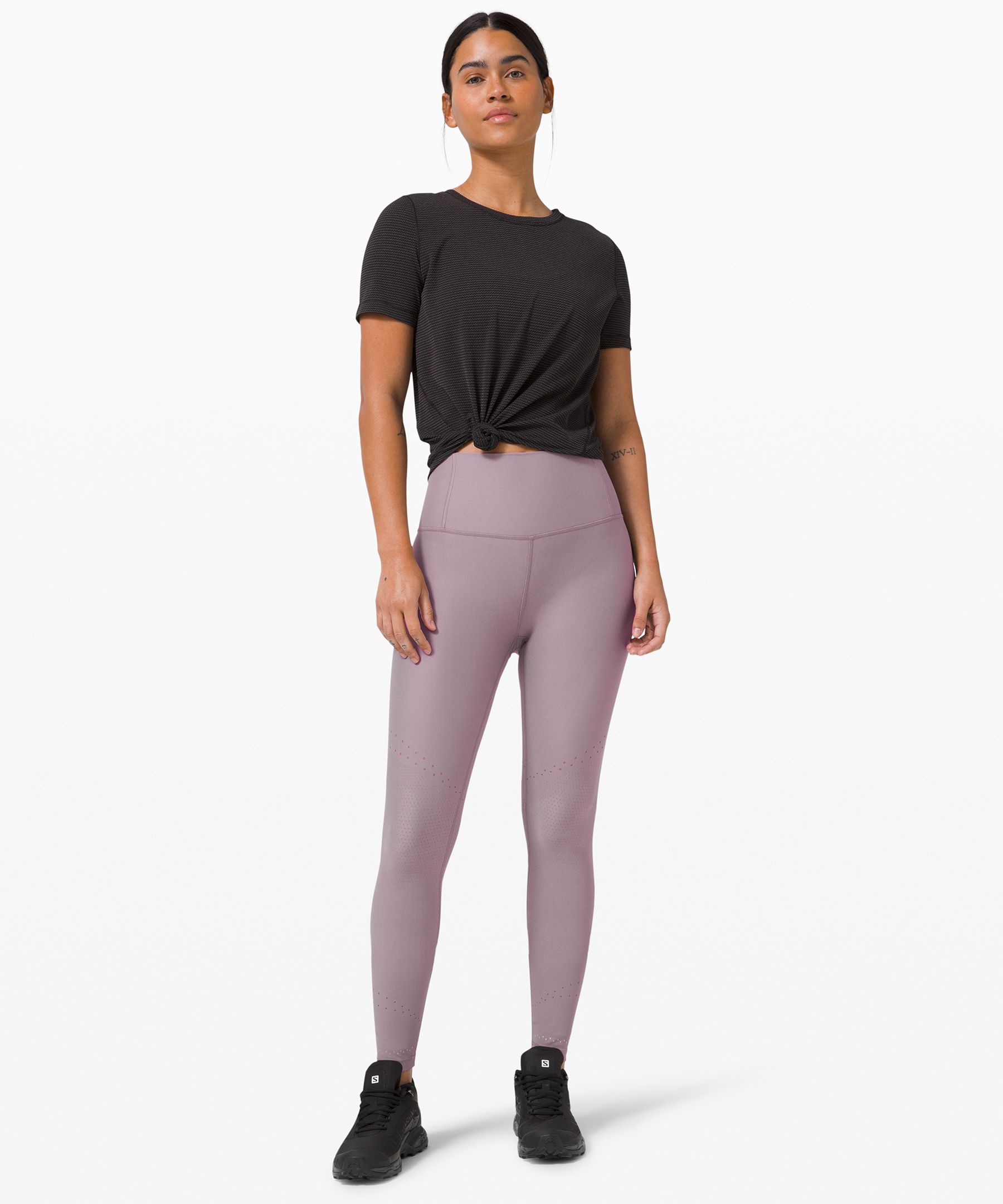 Lululemon Lululemon Womens Zoned In Tight 27 Plum Shadow Size 10