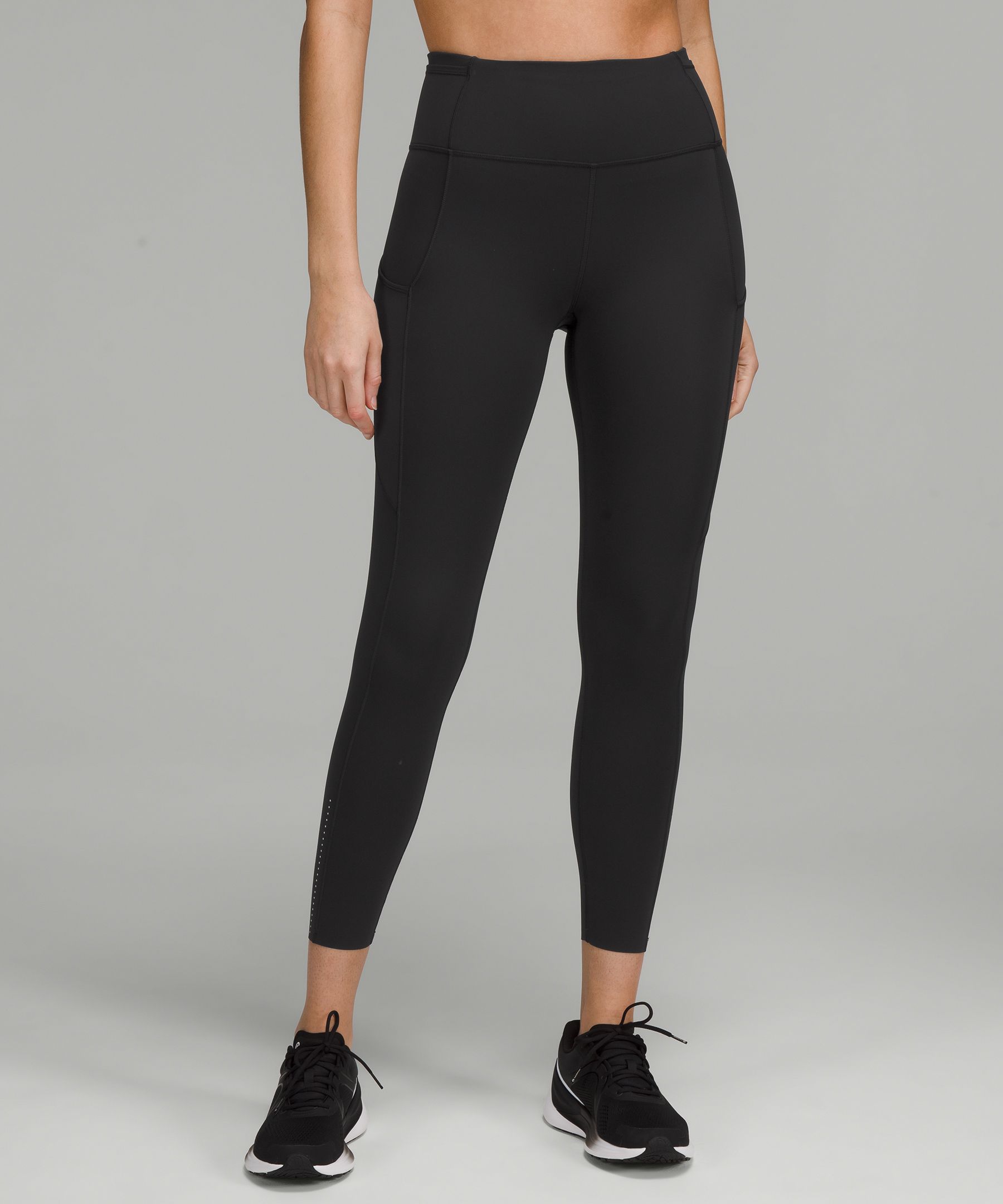 Lululemon Fast And Free Reflective High-rise Tights 25" Nulux In Black