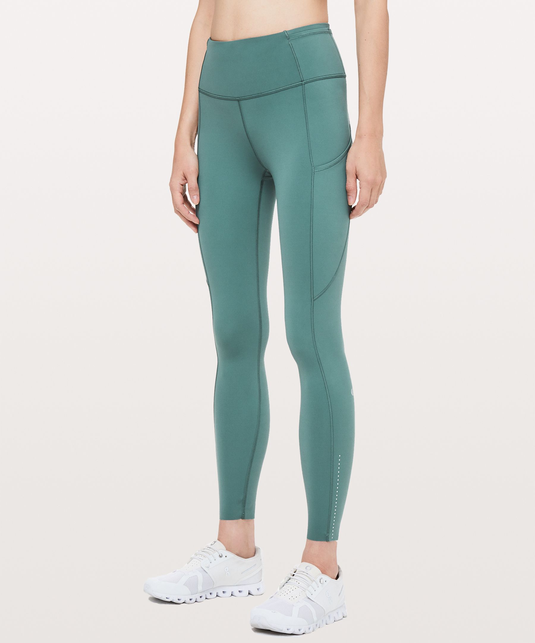 Lululemon Fast And Free Tight Ii 25" Reflective *nulux In Green