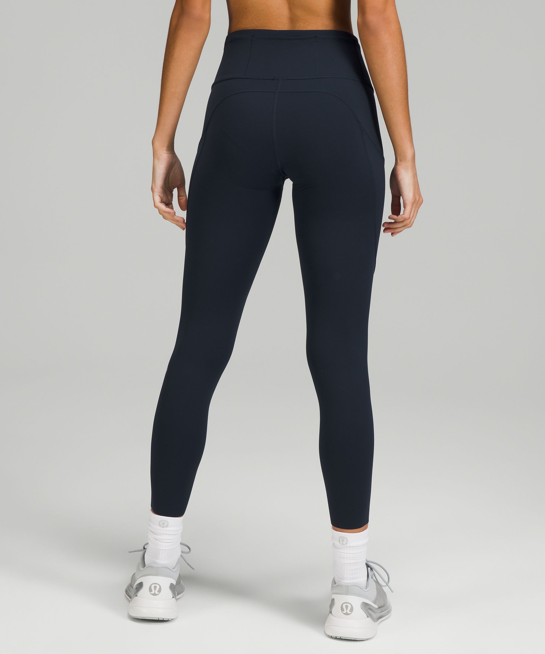 Lululemon Fast and Free Tight II 25 *Nulux Flash Pleat Orange Multi