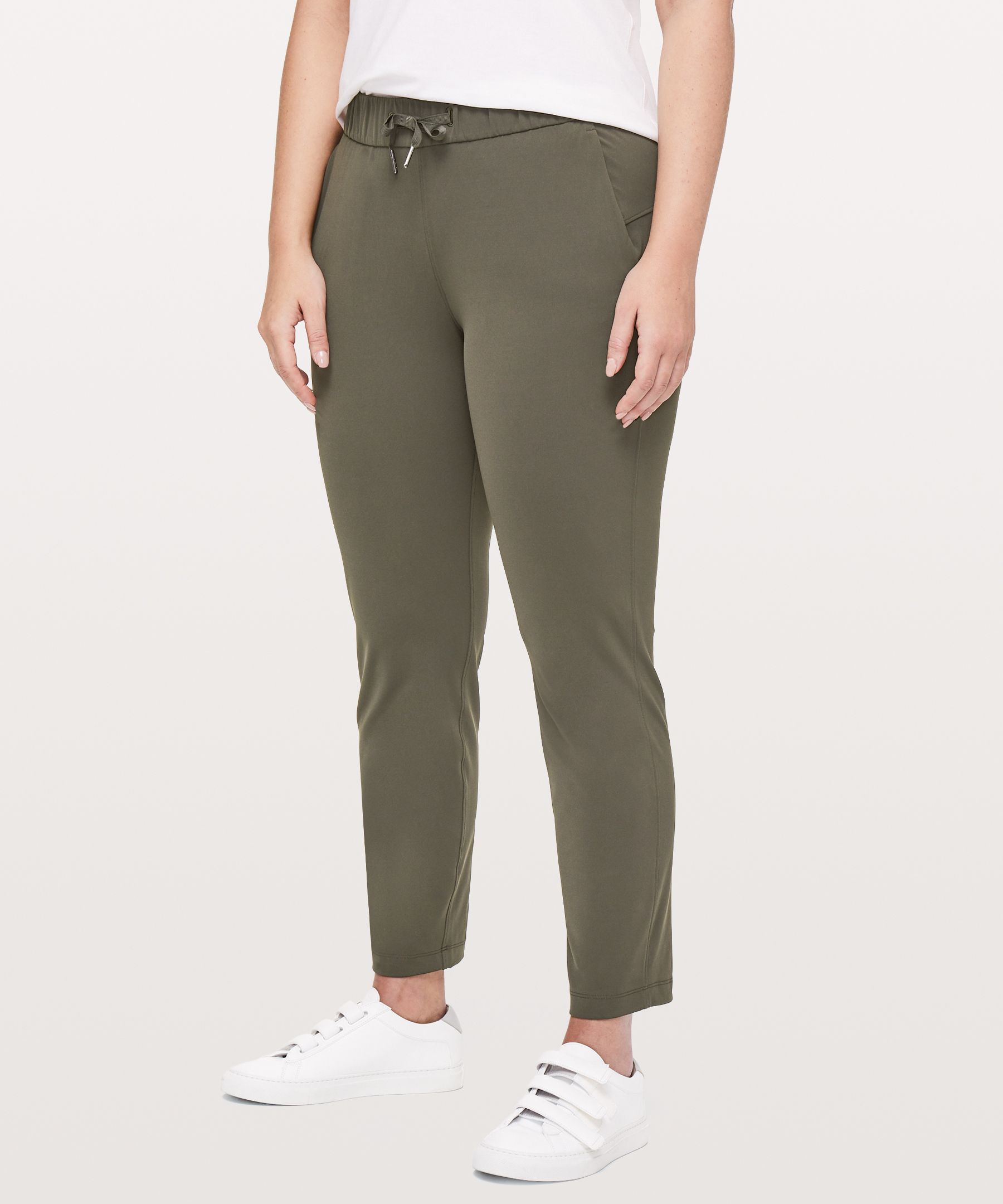 Lululemon On The Fly 7/8 Pant In Dark Olive