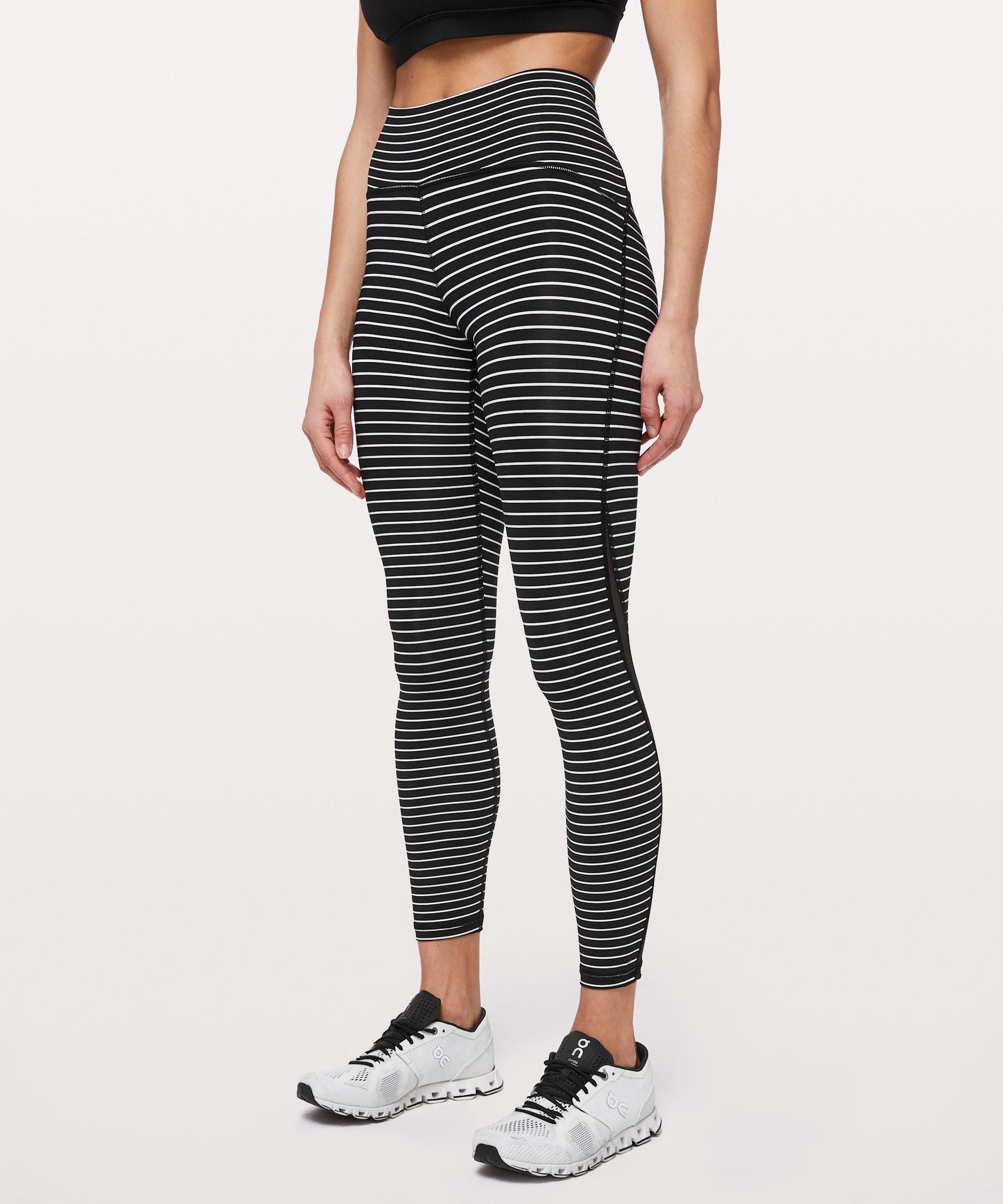 Lululemon Train Times Pant 25" In Parallel Stripe Black White