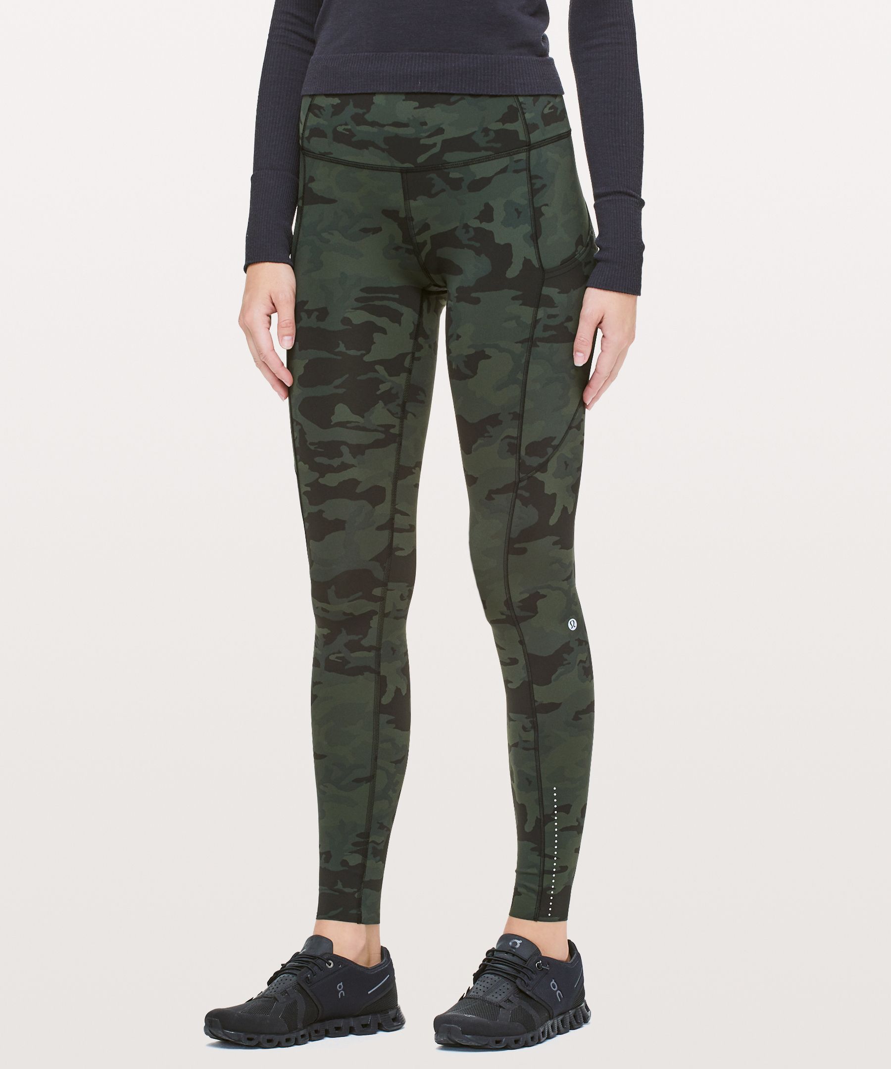 Lululemon Fast And Free Tight 28 *nulux In Incognito Camo Multi Gator  Green