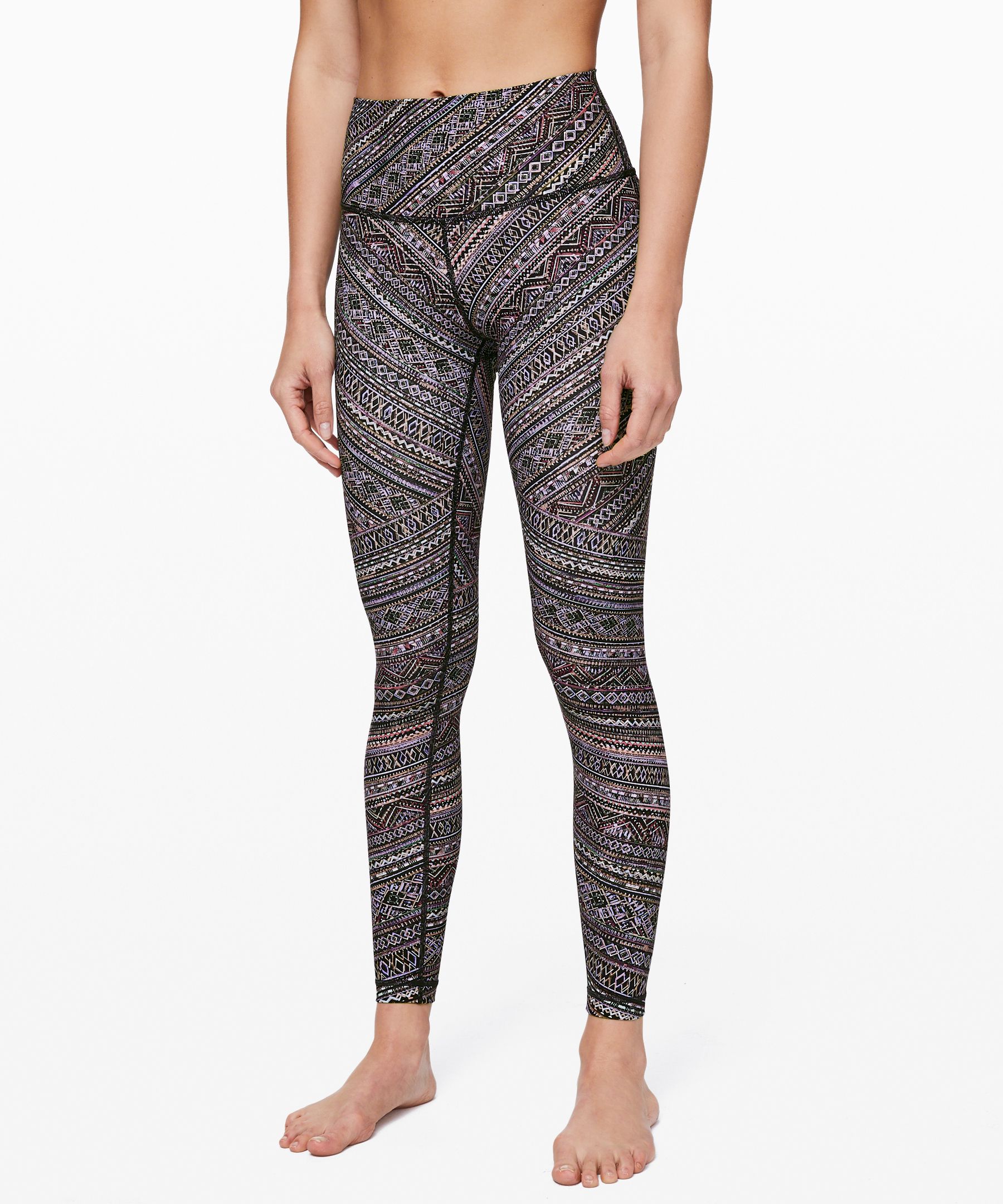 Lululemon Wunder Under High-rise Tight *full-on Luxtreme 28" In Tribal Pace Wunder Under White Black