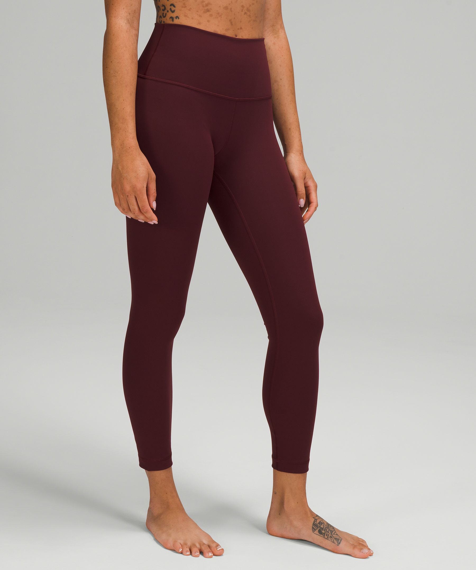 Lululemon Wunder Under High-rise Tights 25" Luxtreme In Red Merlot