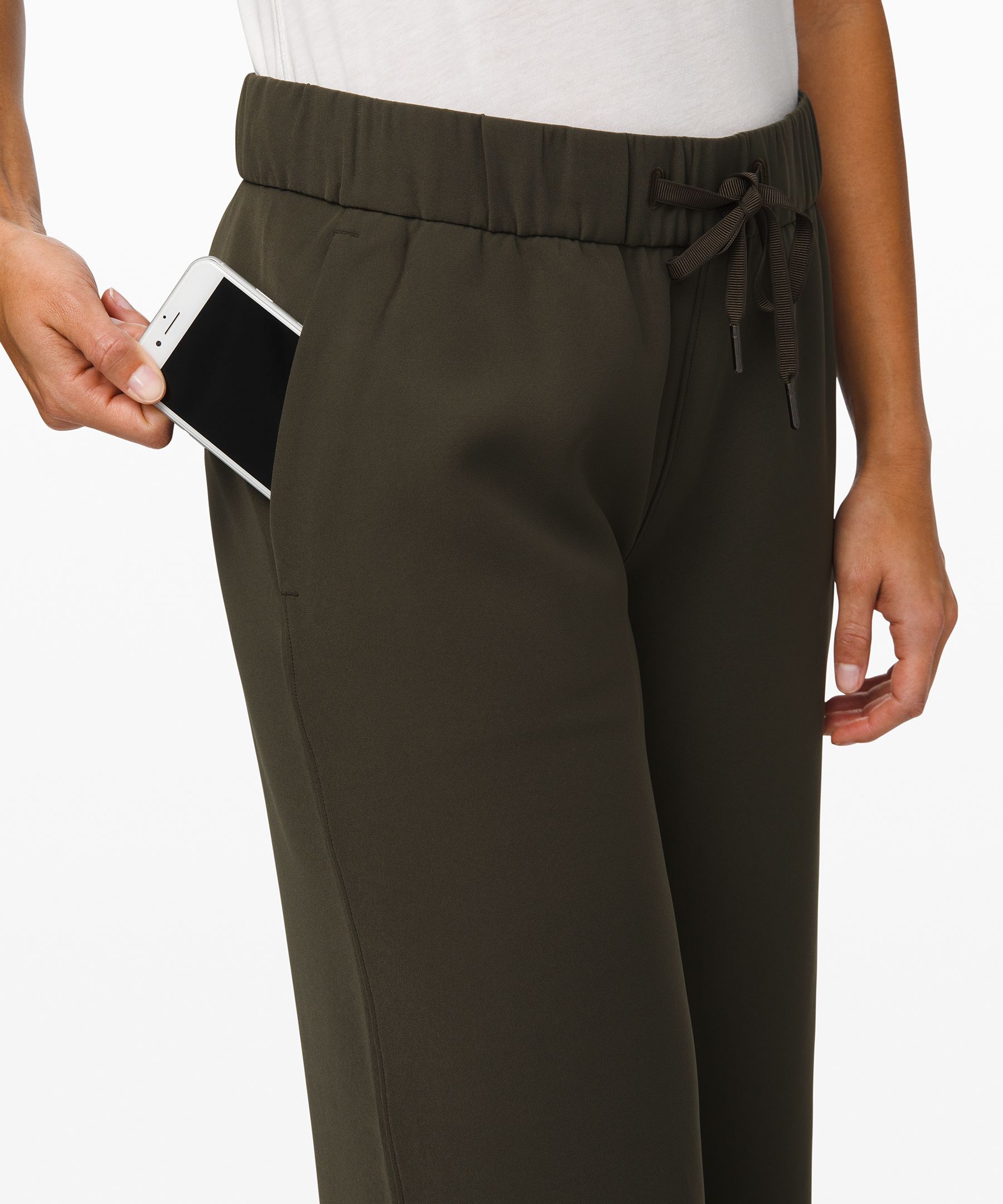 Lululemon On the Fly Pants Womens Size 4 Olive Green Cropped 7/8