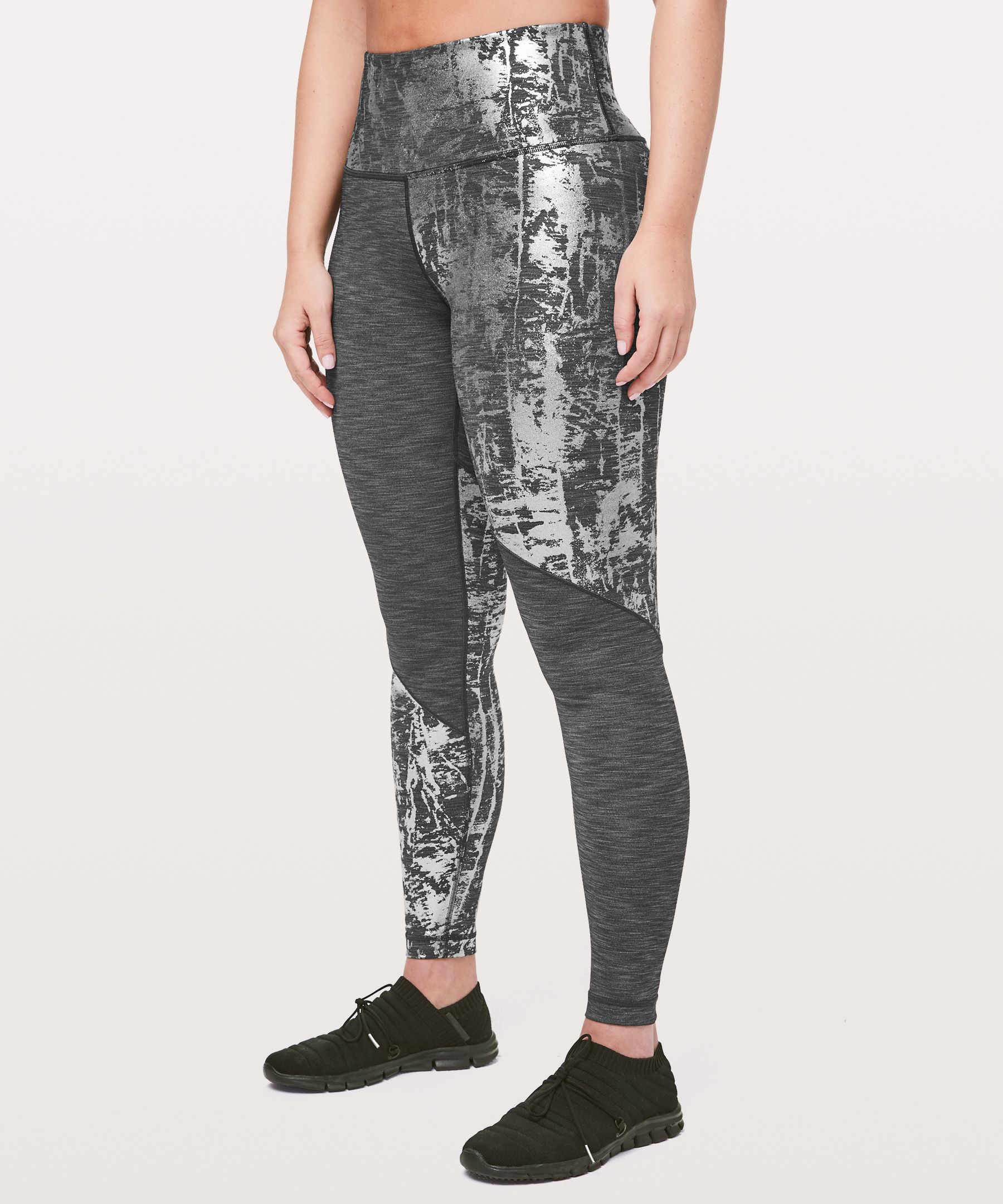 Lululemon Wunder Under High-rise Tight 28" *foil In Heathered Black/crinkle Heather Brindle