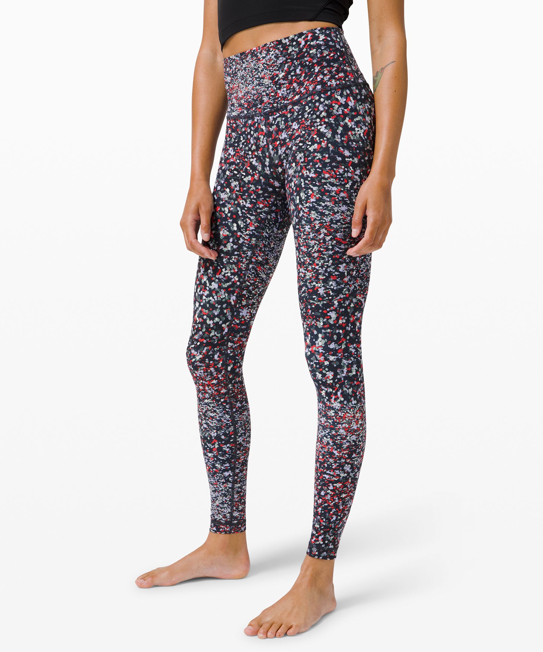 Lululemon Wunder Under High-rise Tight 28 *luxtreme In Misted Jacquard  Black White