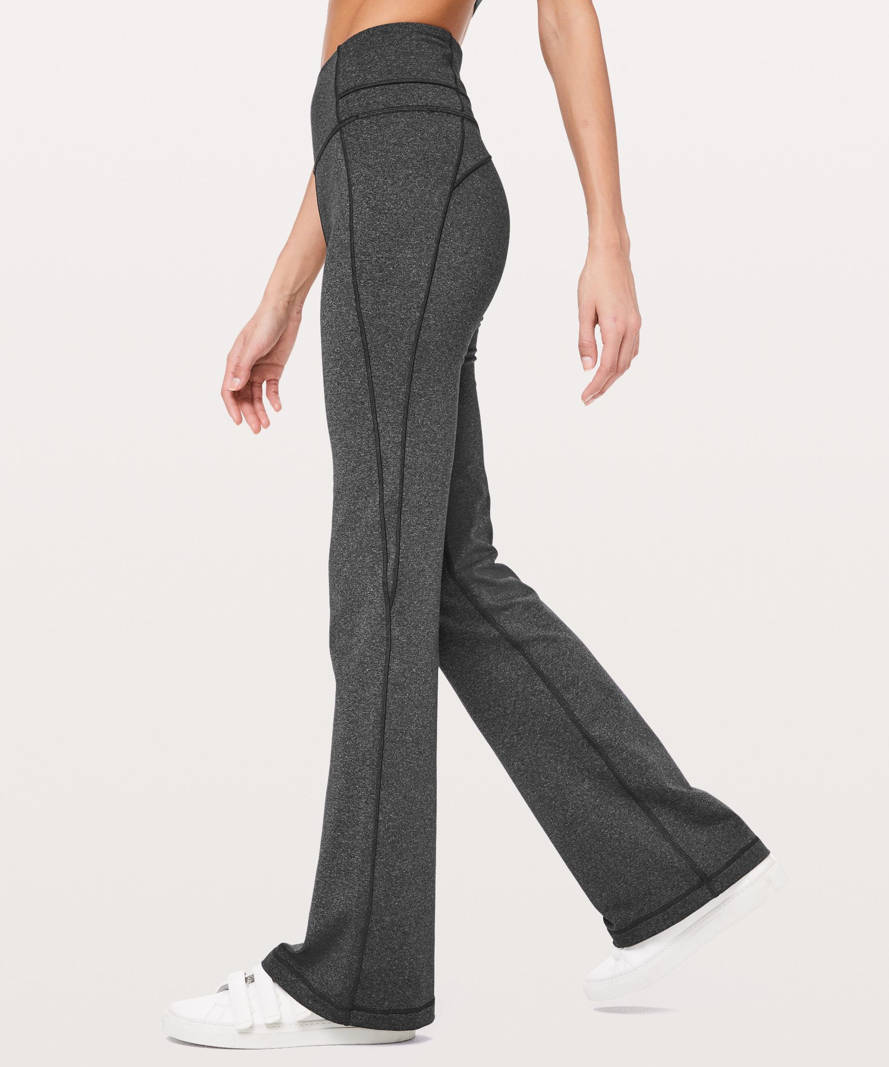 black lulu flare pants