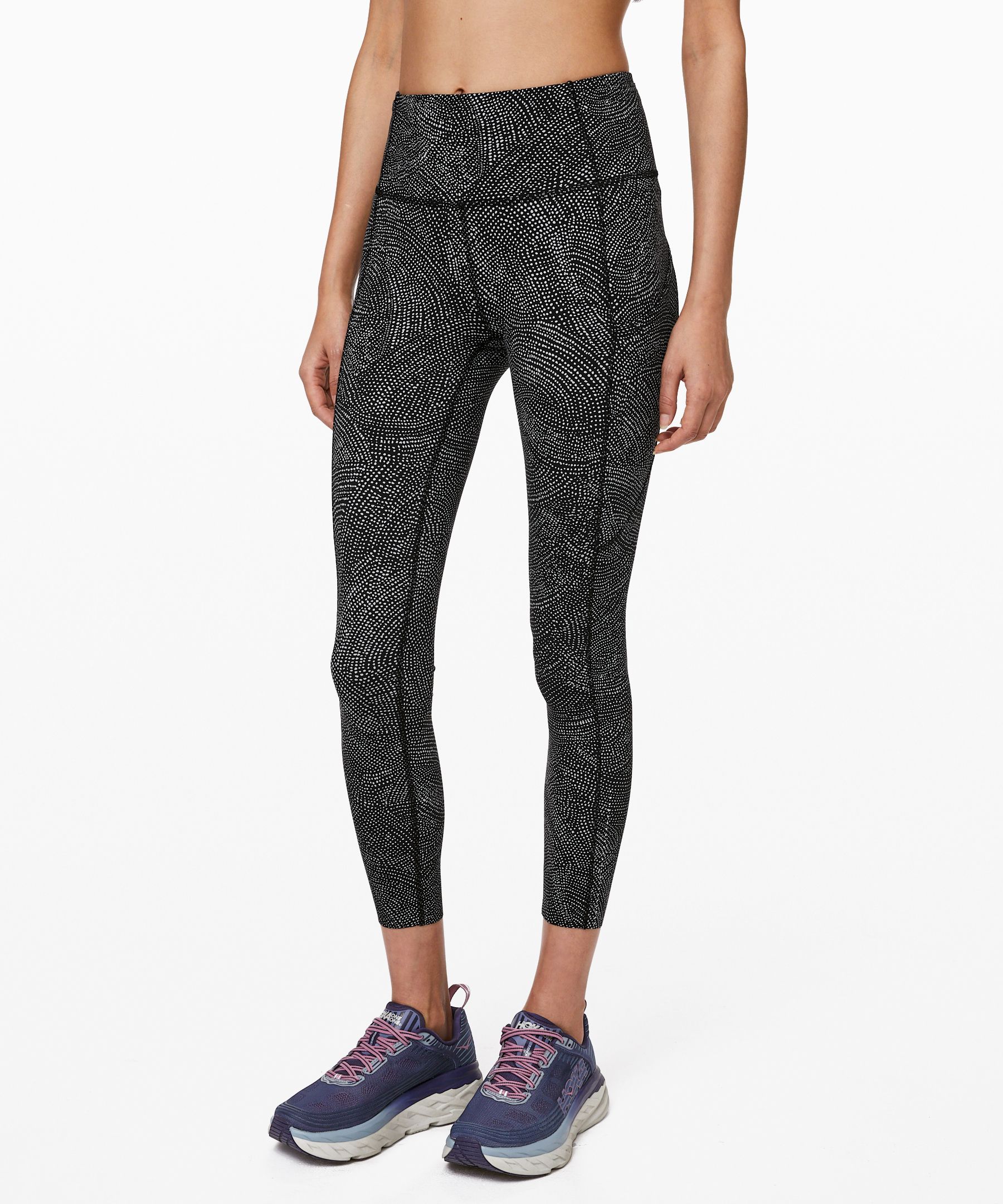 Lululemon Fast And Free Tight Ii 25" *nulux In Free Spirit Ice Grey Black