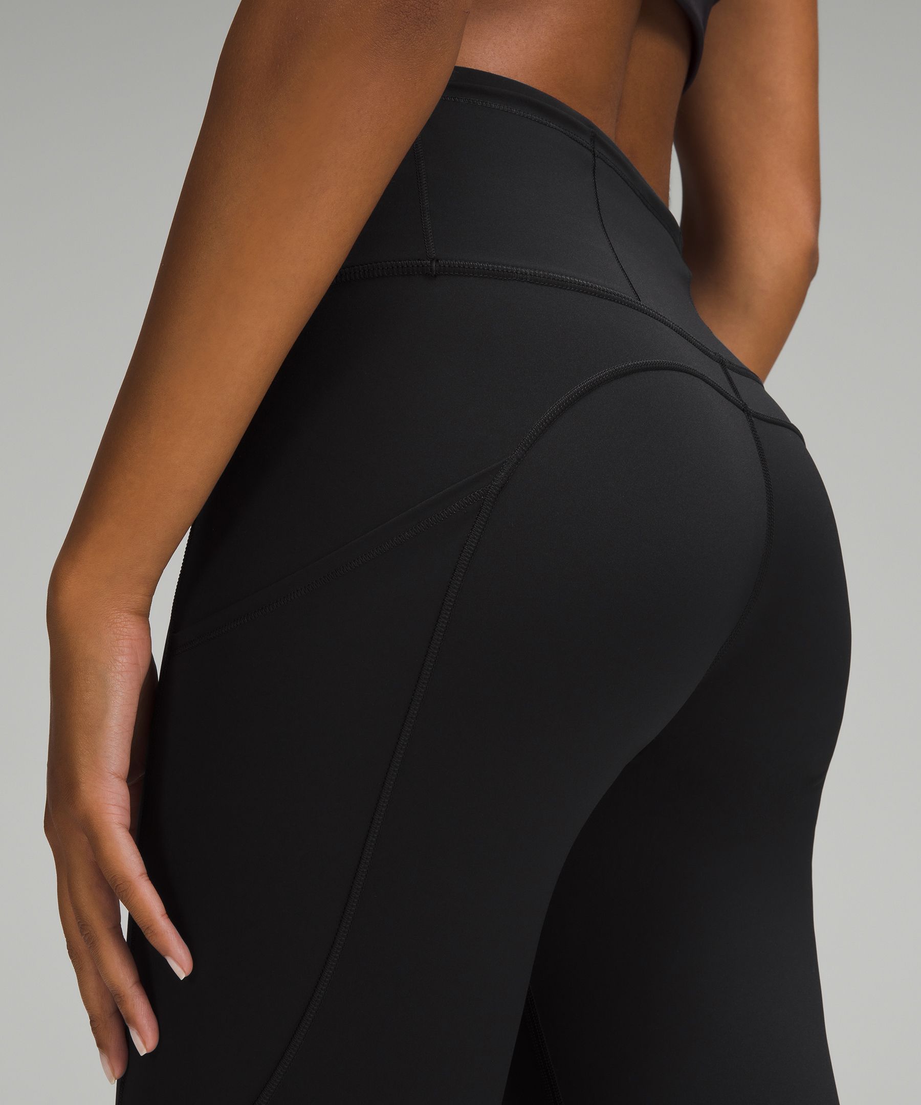 Lululemon 4 Real Quick Tight, 7/8 leggings, Miss Mosaic White/ Posey Black