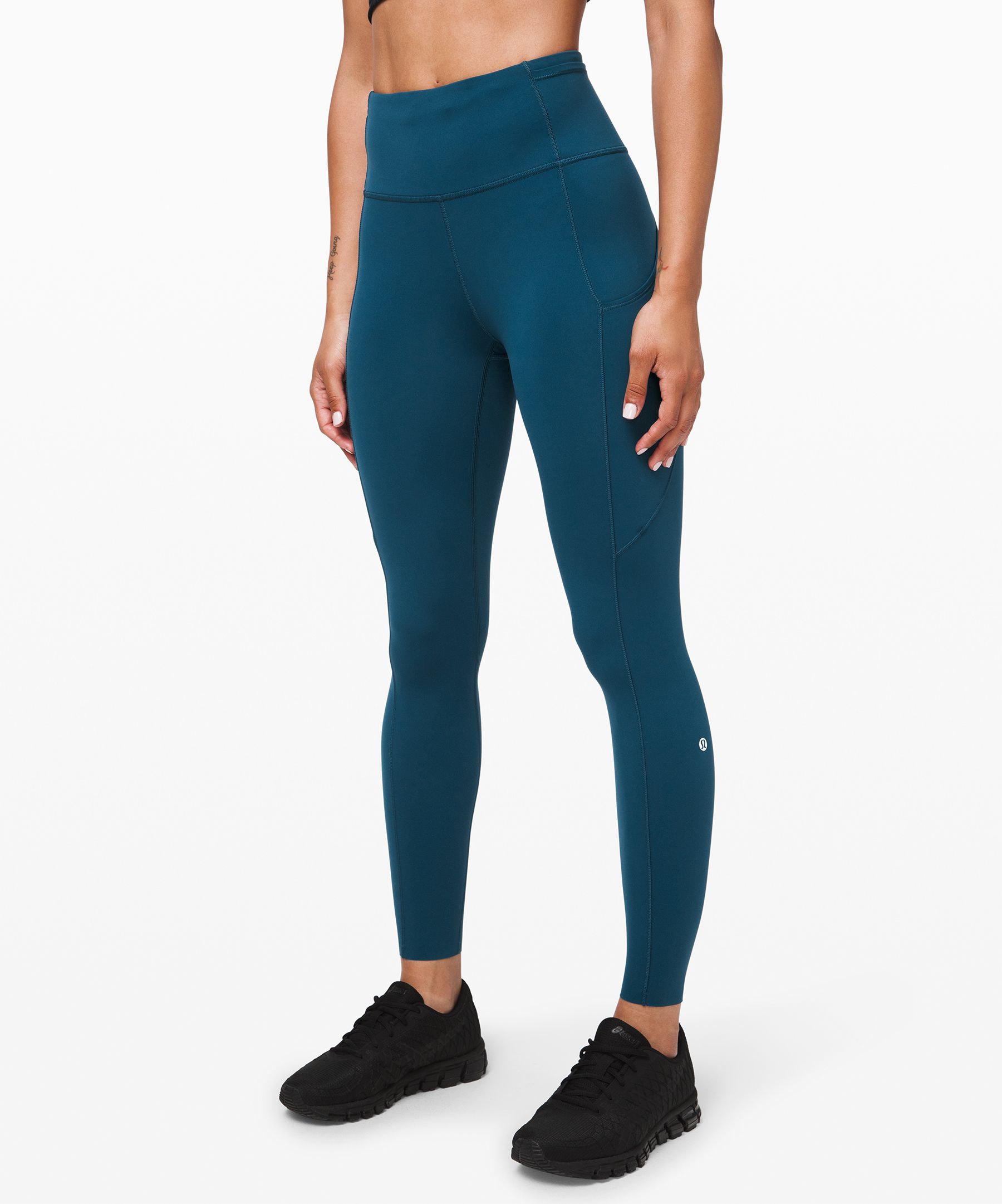 LULULEMON ATHLETICA FAST AND FREE HR WOMEN SYMPHONY BLUE LEGGINGS