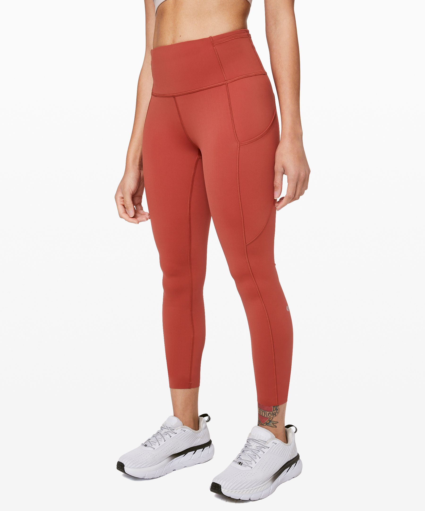 Lululemon Fast And Free Tight Ii 25" *non-reflective Nulux In Cayenne