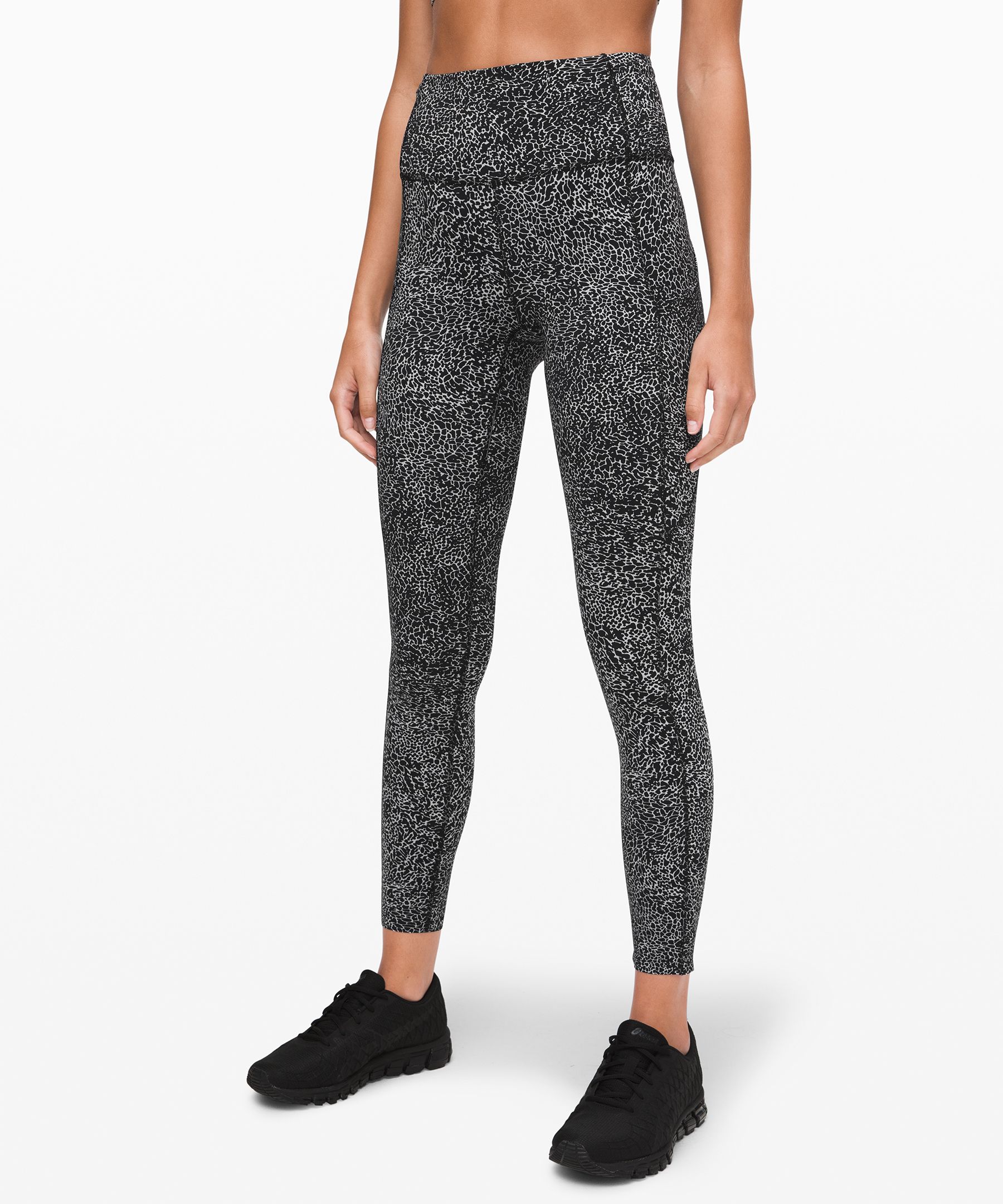 Lululemon Fast And Free Tight Ii 25" *non-reflective Nulux In Polar Shift Ice Grey Black