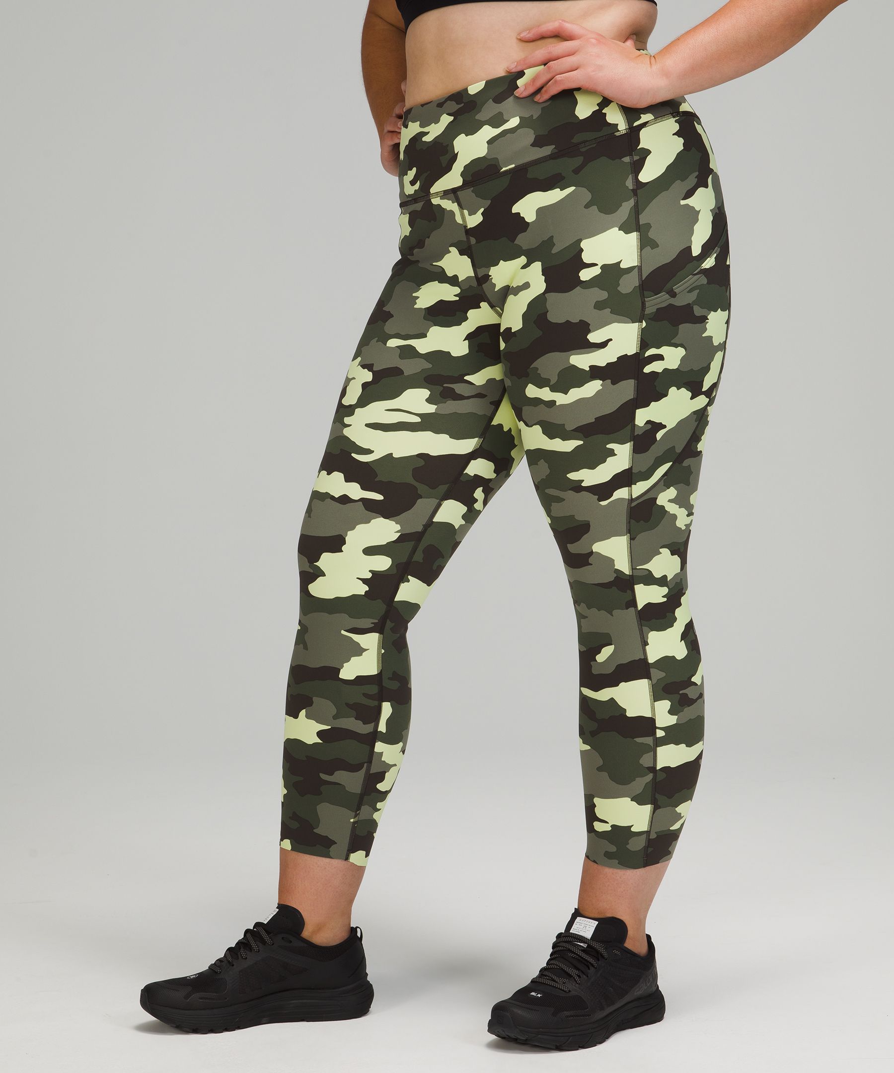 Lululemon Fast And Free High-rise Leggings 25" In Heritage 365 Camo Crispin Green